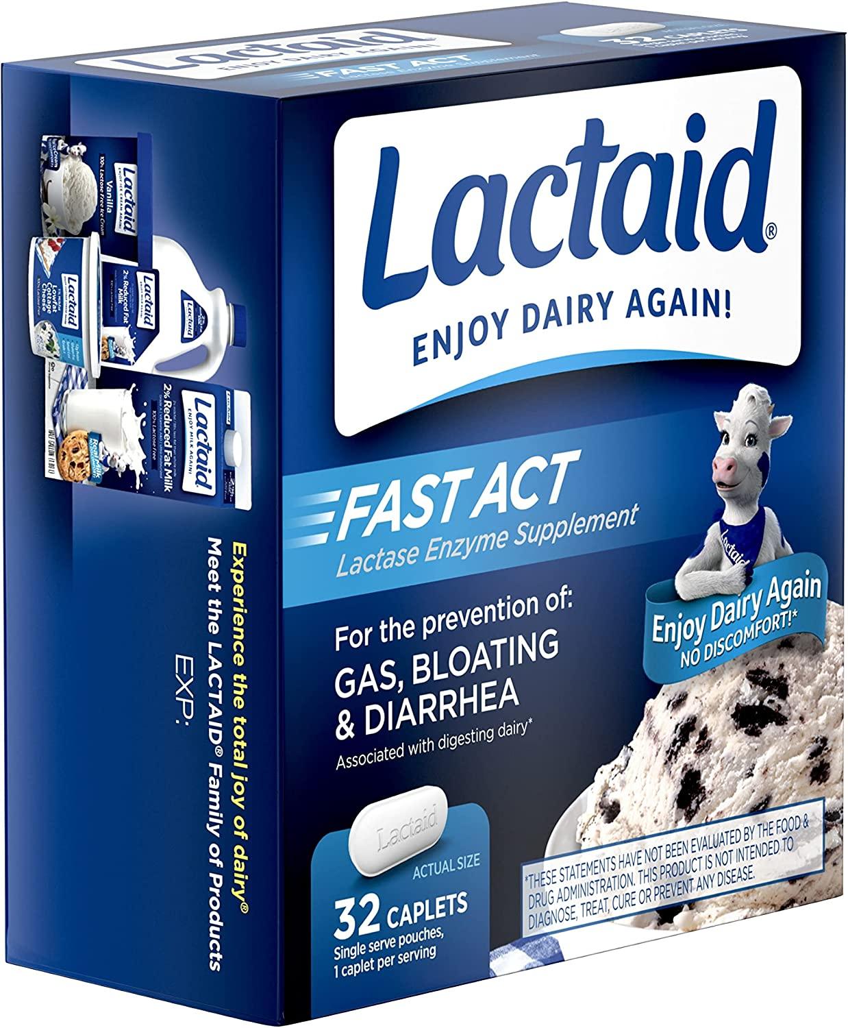 Lactaid Fast Act Lactose Intolerance Relief Caplets 32 Travel Packs