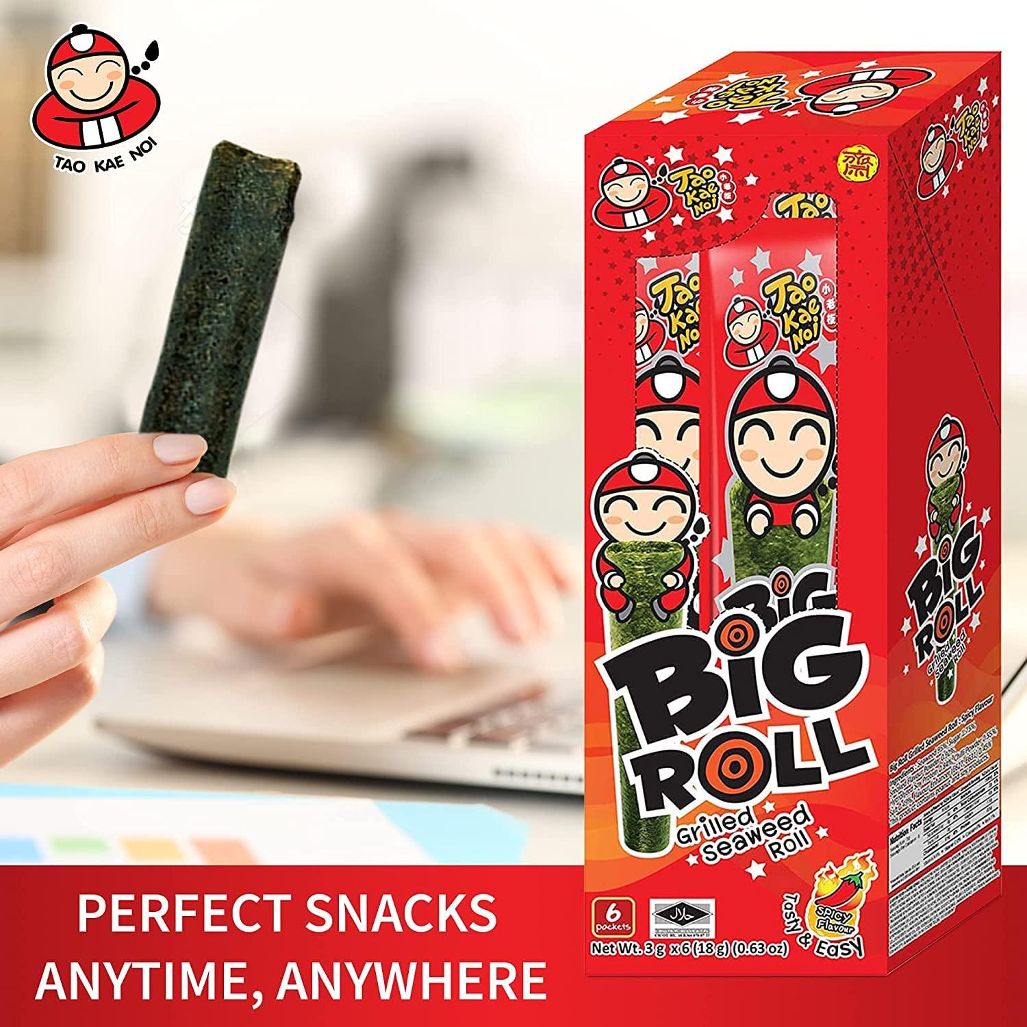 Big Roll Grilled Seaweed Snacks by Tao Kae Noi, Spicy Flavor Grilled