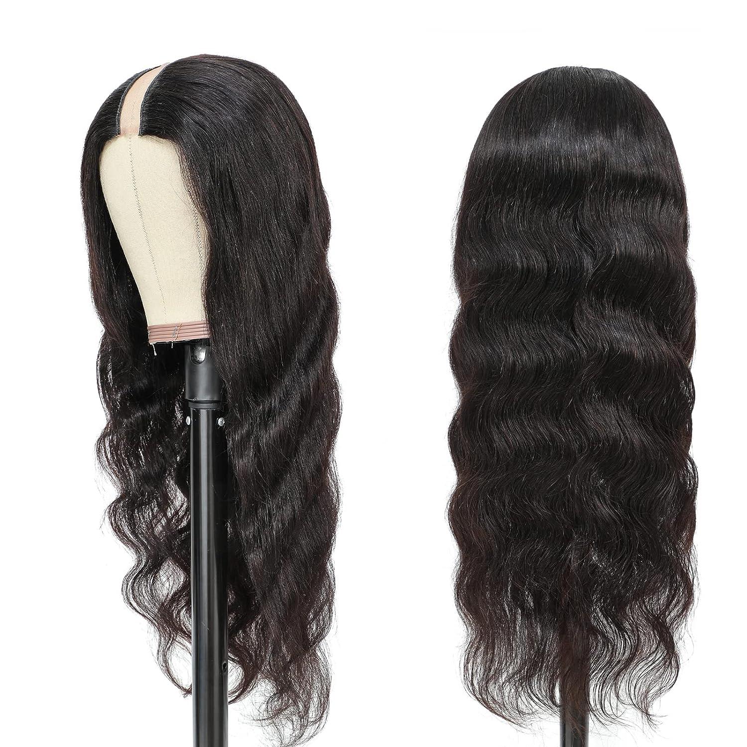 msVenus Brazilian Remy U Part Human Hair Wig 22 Inch Body Wave 150