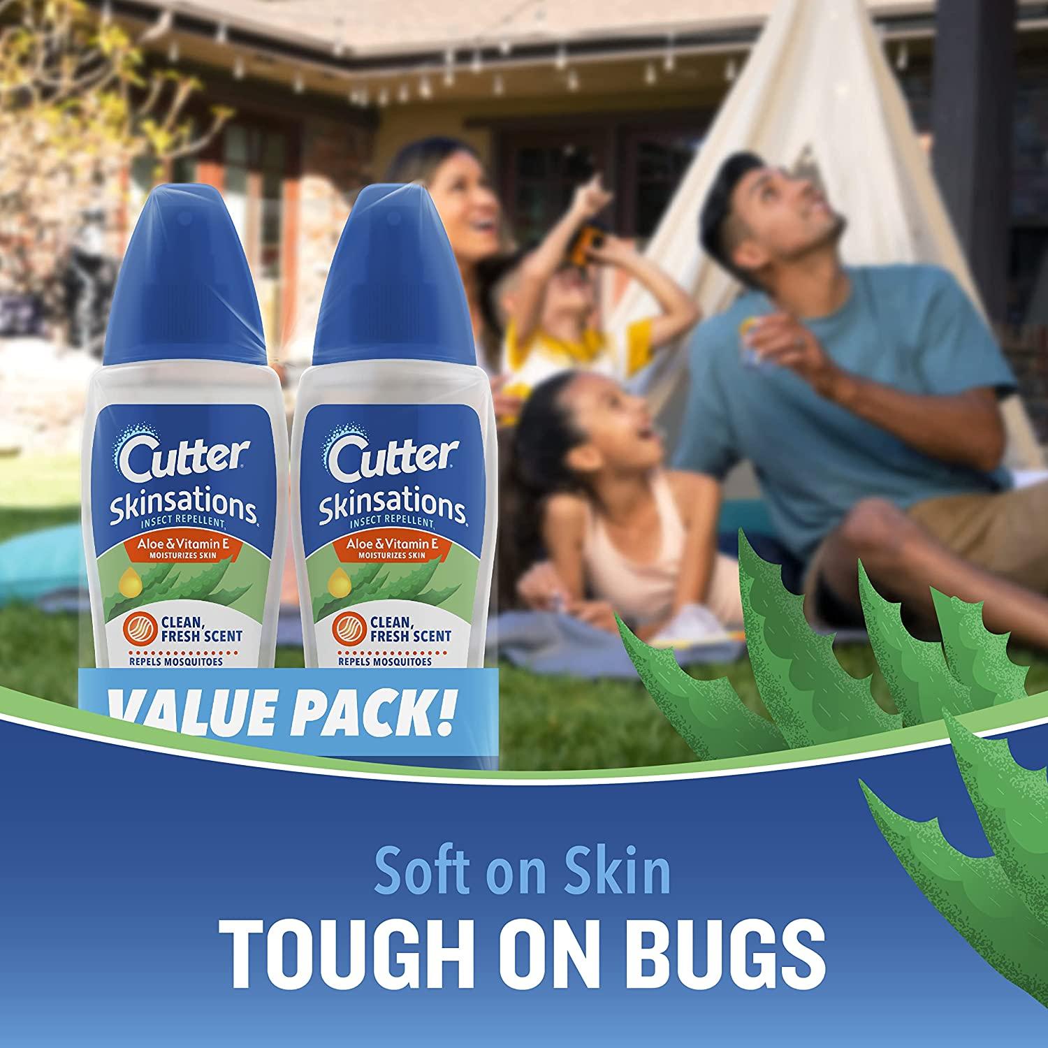 Cutter Skinsations Insect Repellent, Repels Mosquitos, Ticks, Gnats