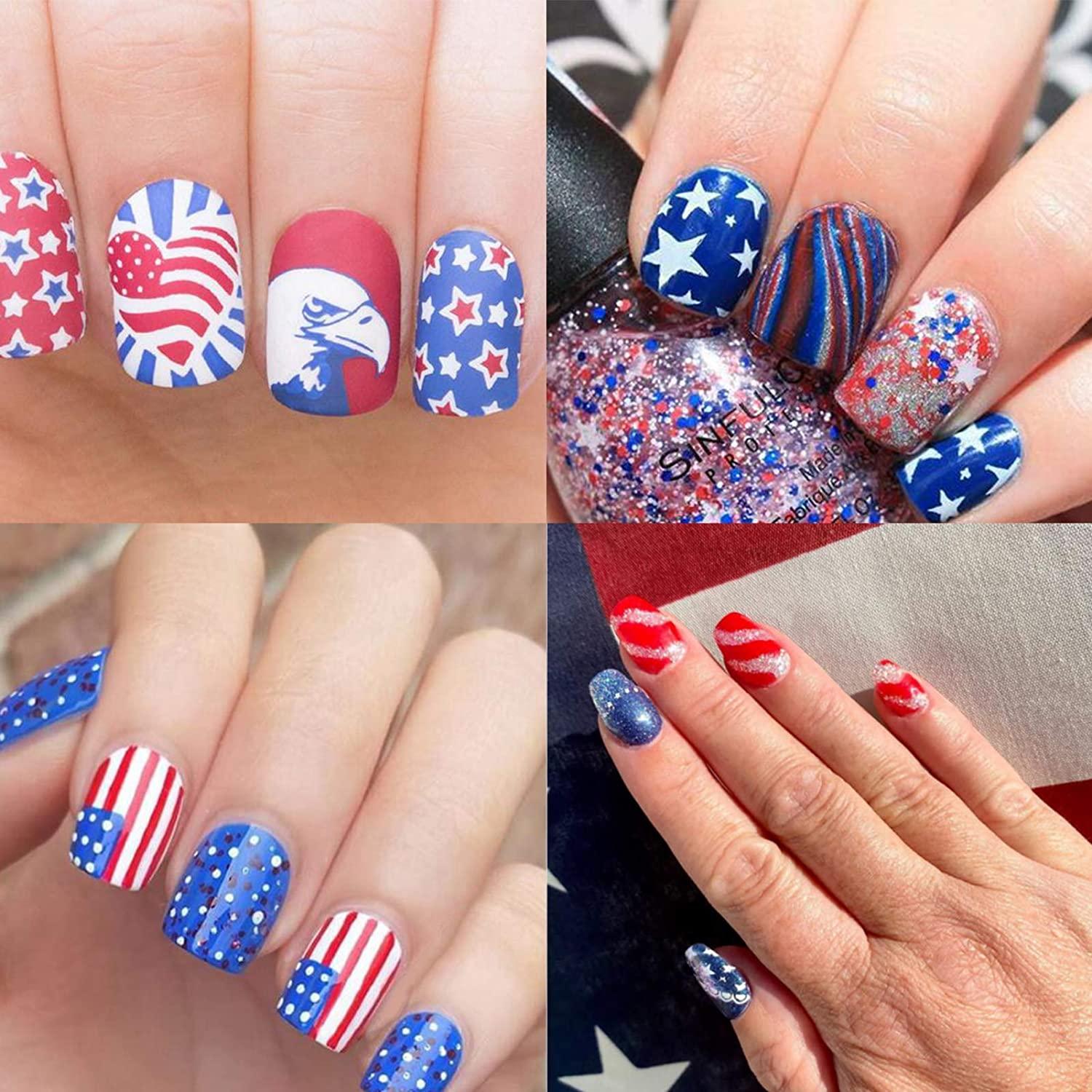 American flag toe nails | Toe polish, July nails, Toe nails