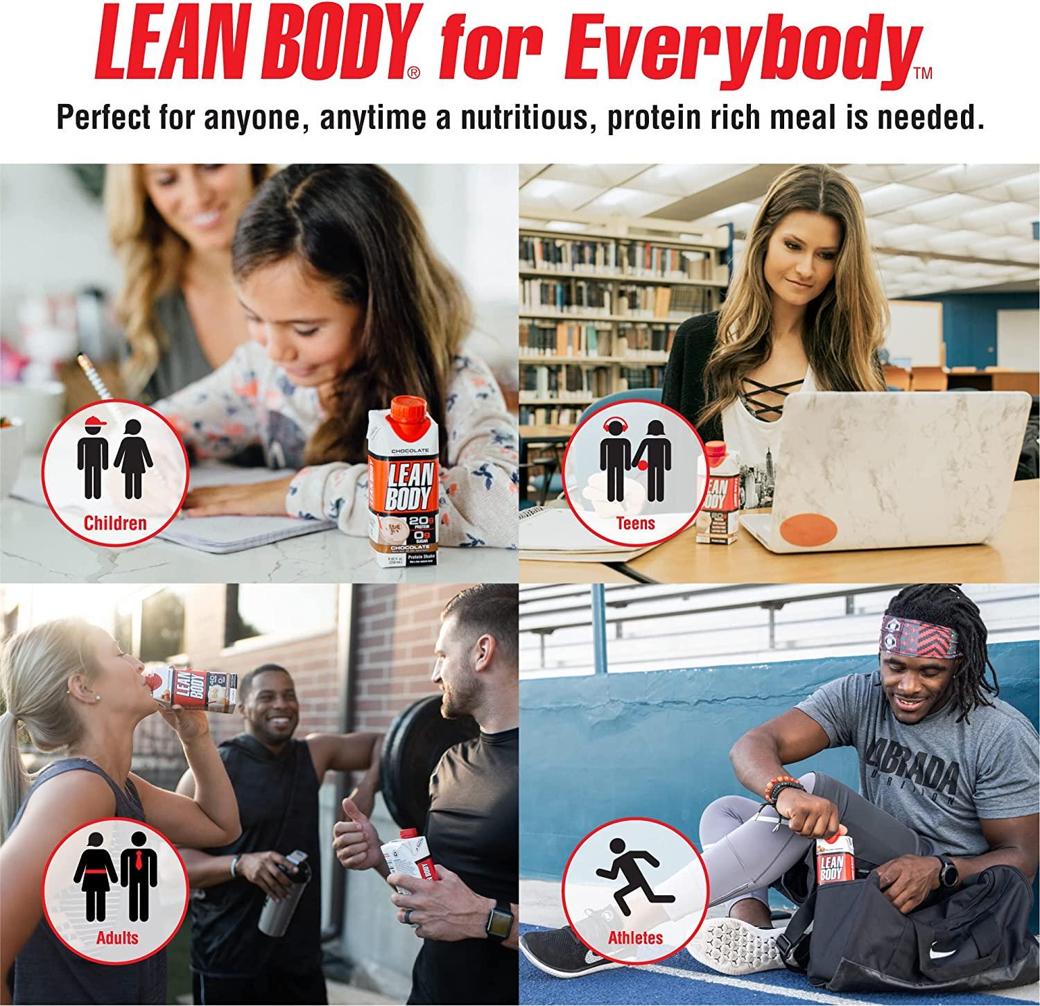 Lean Body Ready-to-Drink Chocolate Protein Shake 40g Protein Whey Blend ...