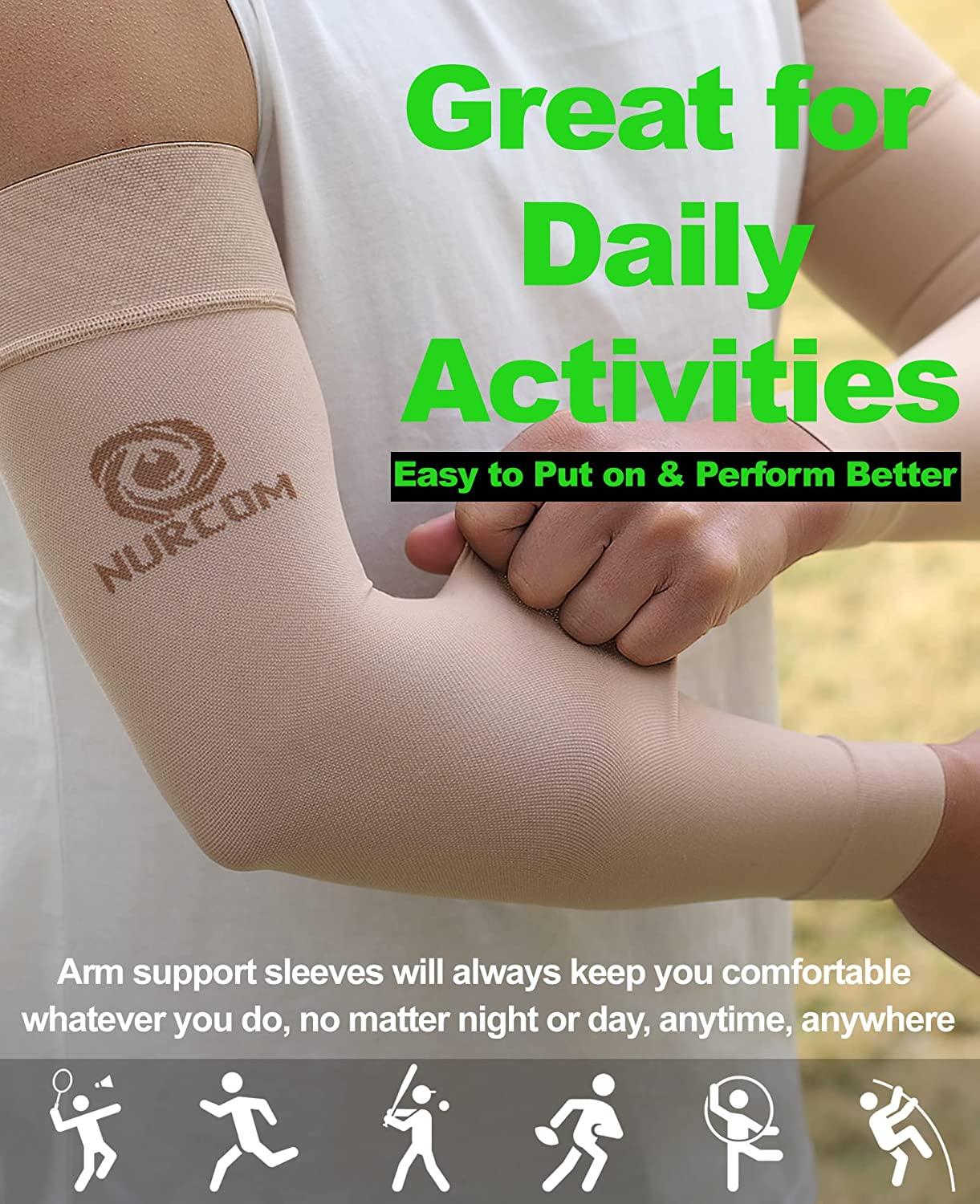 Medical Compression Arm Sleeve 2 Pack 2030mmHg Full Arm