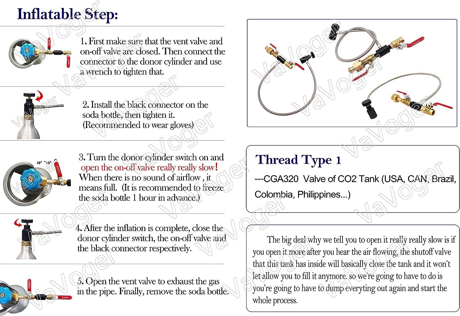 VaVoger Paintball CO2 Tank Refill Station CO2 Cartridges Fill Adapter