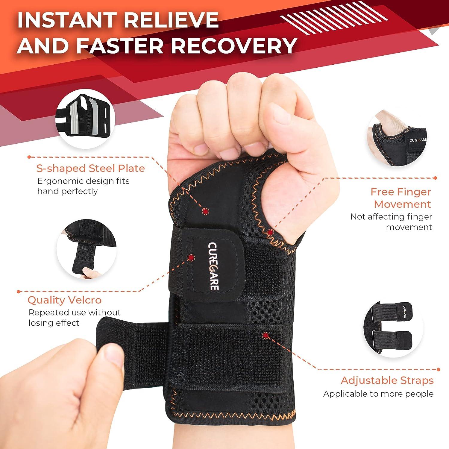 New Updated Carpal Tunnel Wrist Brace Breathable Wrist Splint for Men &  Women Wrist Brace Night Support with 2 Adjustable Straps Hand Brace for Tendonitis  Arthritis Sprains(Right Hand S/M) S/M Right Hand-Black