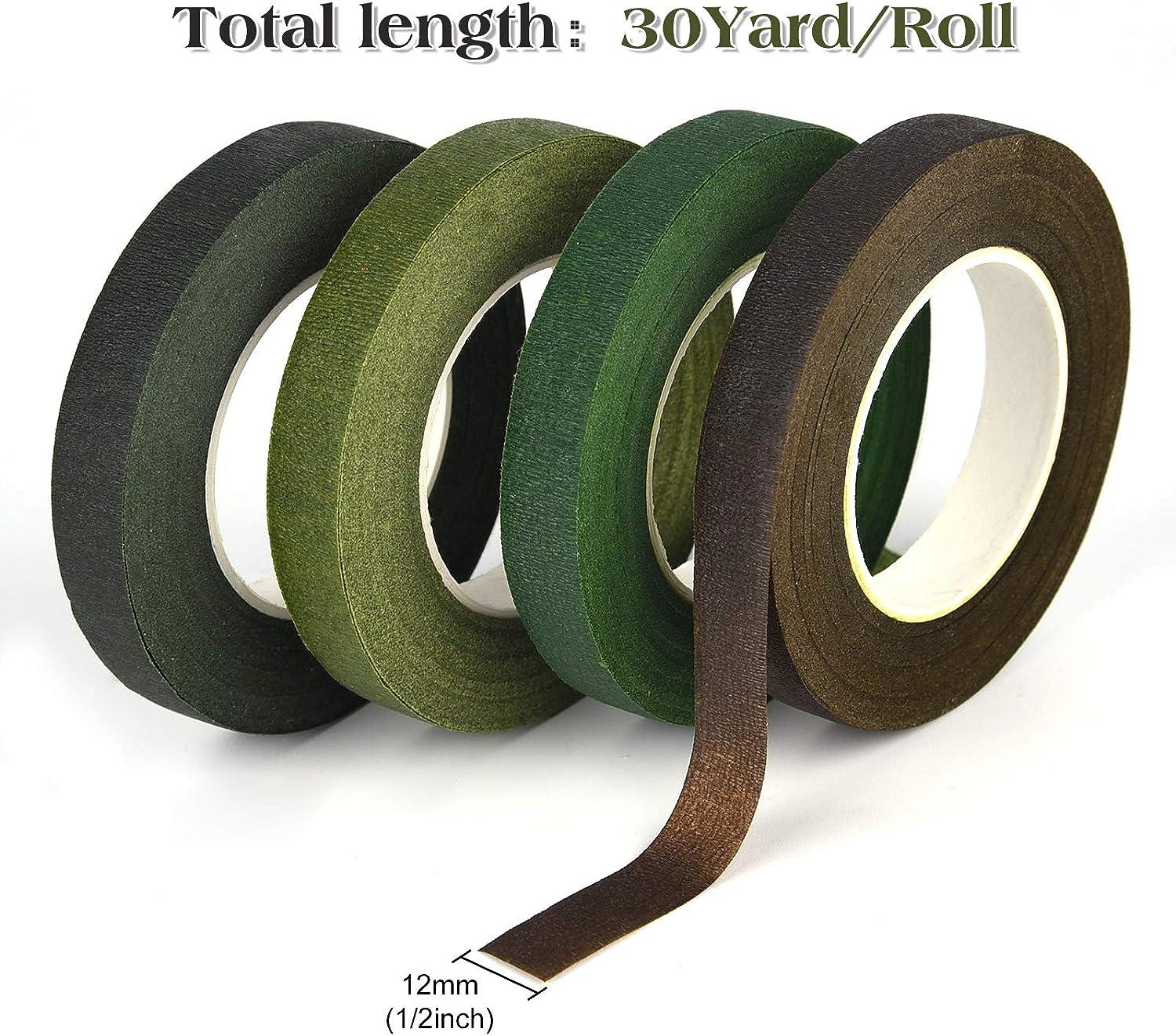KUUQA 4 Rolls 1/2 Wide Floral Tapes for Bouquet Stem Wrapping and Floral  Crafts Wedding Bouquet Dark Green Light Green Grass Green Dark Brown Mix  Color