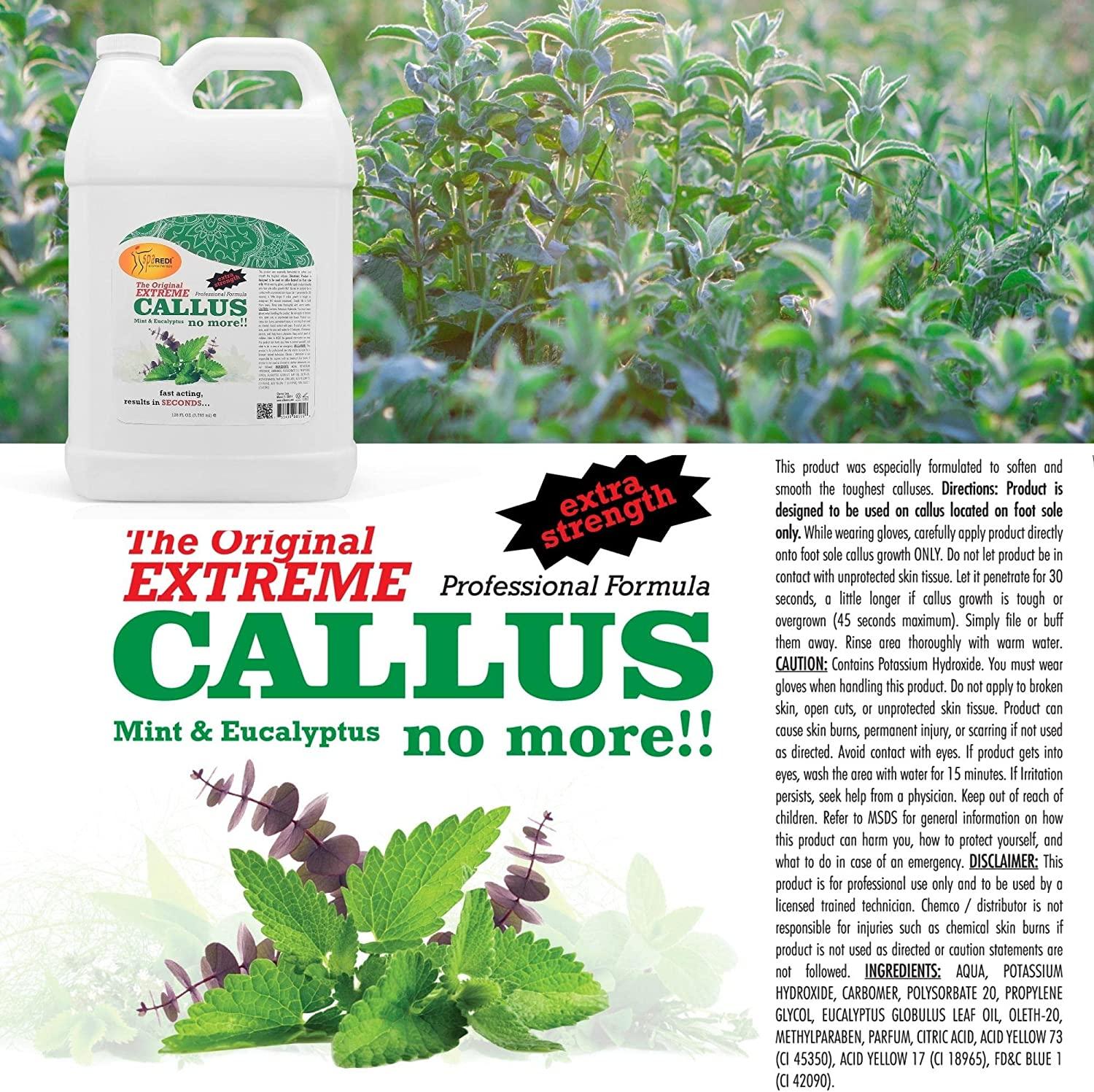 SPA REDI Callus Remover for Feet Gel, Mint and Eucalyptus, 128 Oz