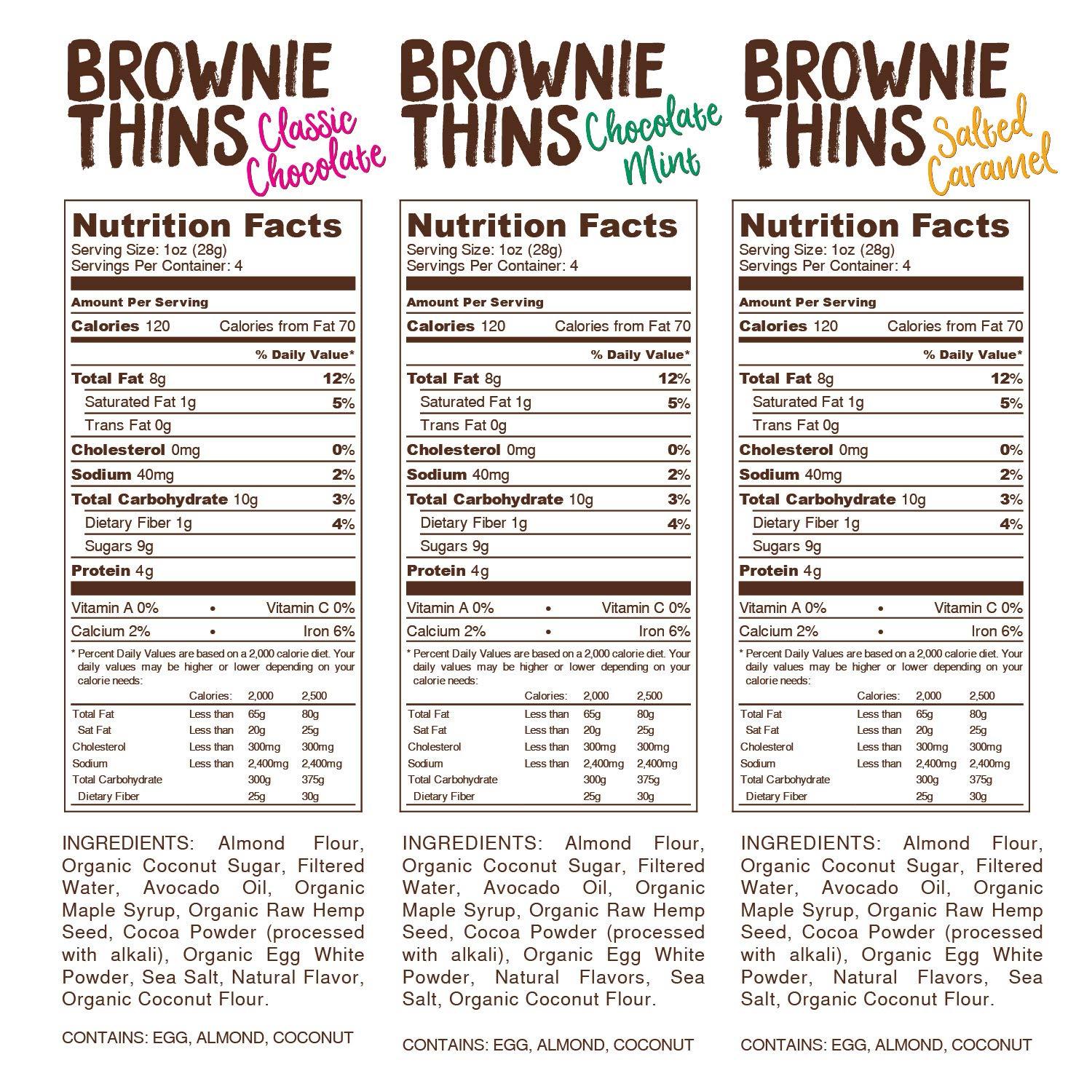 Lillabee Brownie Thins Variety Pack, Paleo Friendly, Gluten Free, Carb