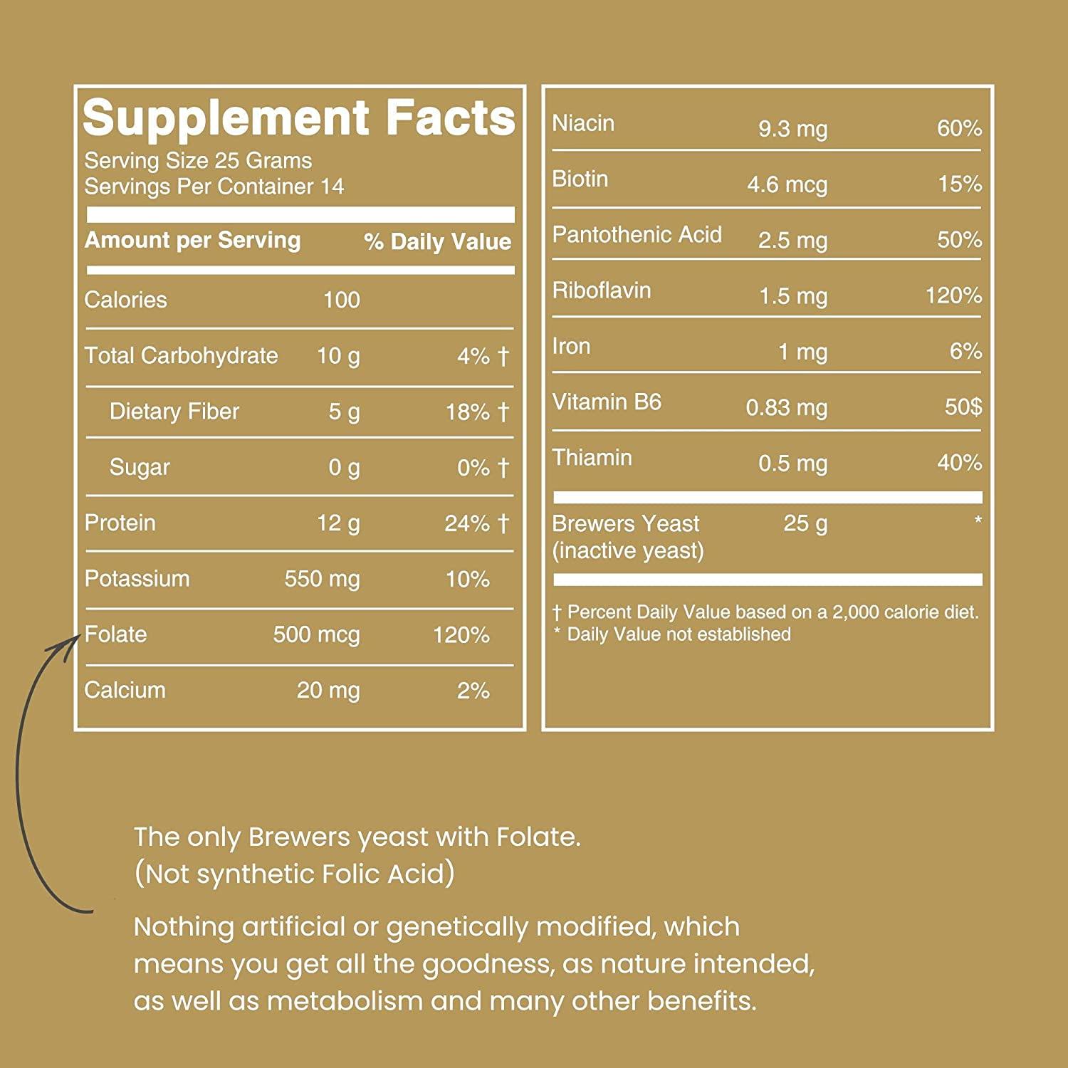 Lewis Labs Brewer's Yeast Flakes Beer Yeast is A Rich Source of Amino