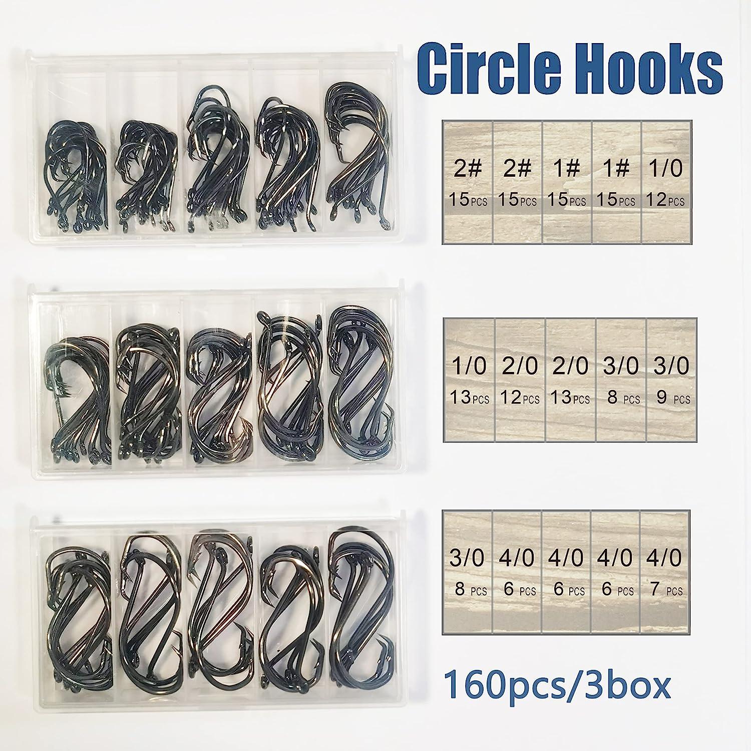 160pcs Afmivs Circle Hooks Saltwater Fishing Catfishing Tackle | High Carbon Steel Octopus Hook Set in Portable Box - 6 Sizes #2#1 1/0 2/0 3/0 4/0 | Buy Now with Express International Delivery | GoSupps.com 160pcs Afmivs Circle Hooks Saltwater Fishing Catfishing Tackle | High Carbon Steel Octopus Hook Set in Portable Box - 6 Sizes #2#1 1/0 2/0 3/0 4/0 | Buy Now with Express International Delivery | GoSupps.com