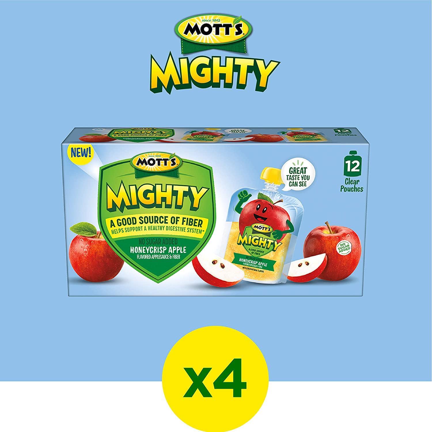 Mott's Mighty Honeycrisp Apple Applesauce,3.2 oz clear pouches (Pack of