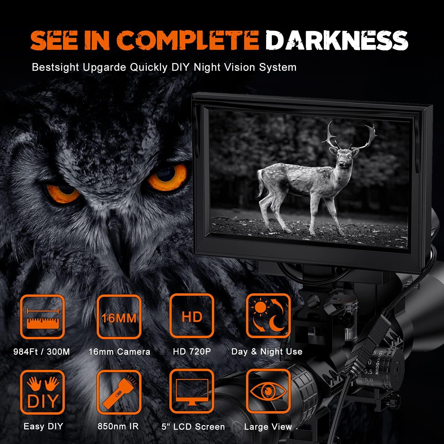 BESTSIGHT DIY Digital Night Vision Scope for Rifle Hunting with Camera