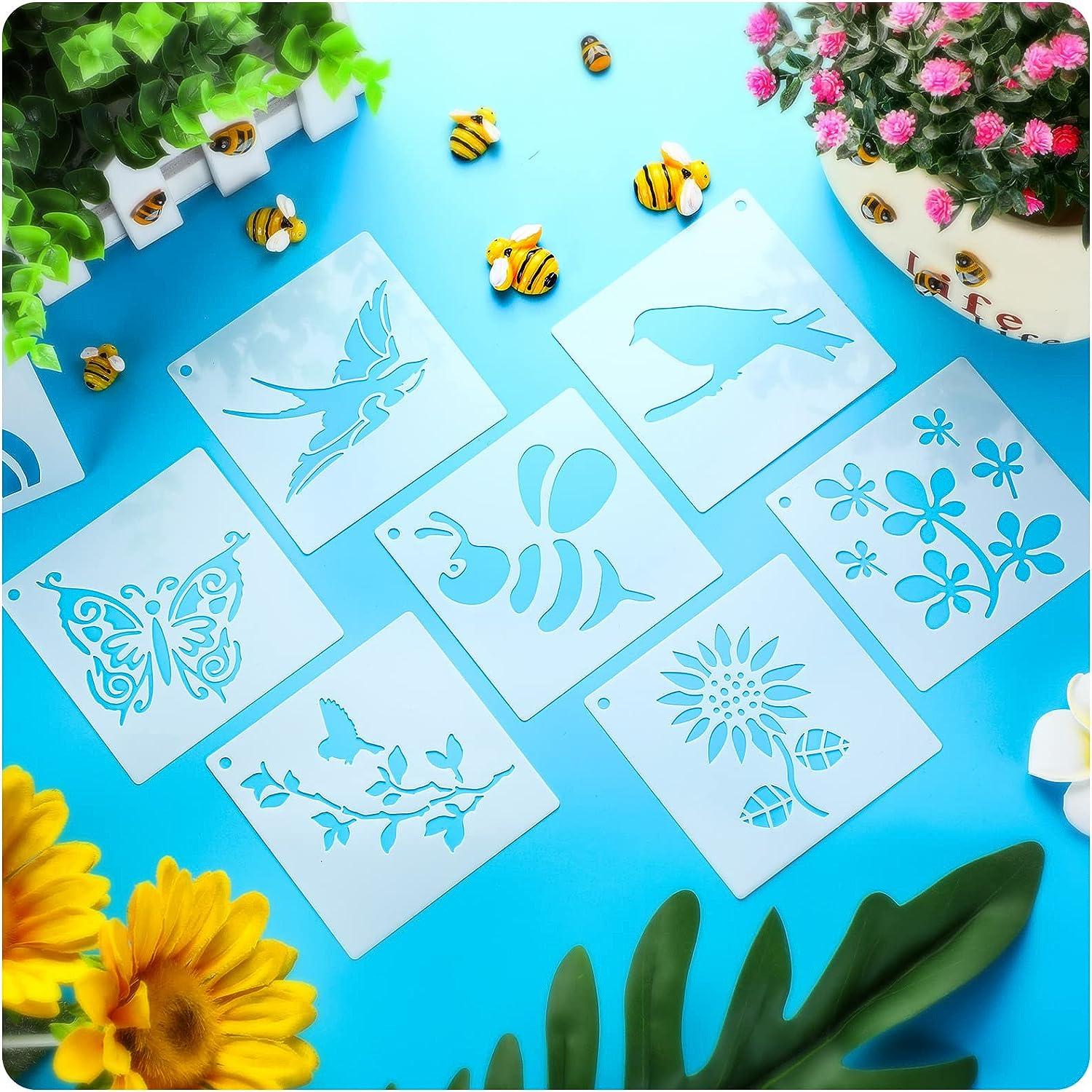 60Piece Flowering Plants Stencil Set Reusable DIY Craft Templates