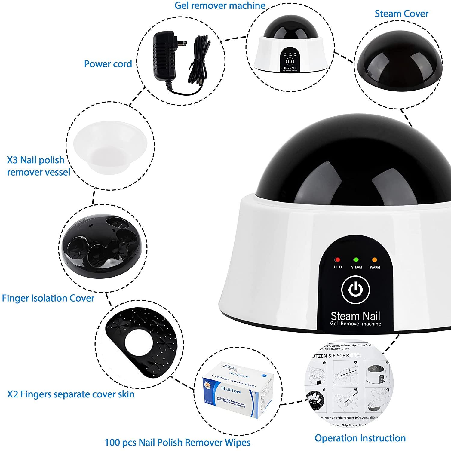 Nail Polish Remover Steam Nail Remover Machine Set, Portable Nail