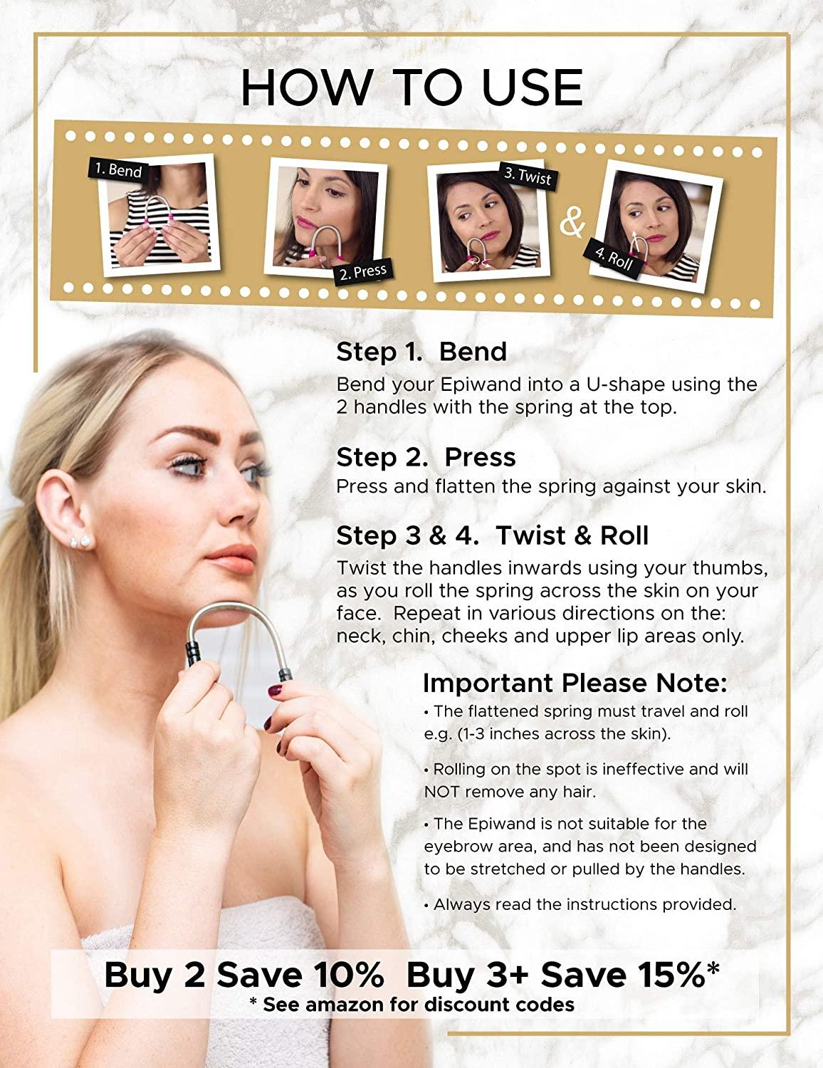 Epiwand Facial Hair Remover Spring Threading Tool Our Womens Facial Epilator Coil Removes