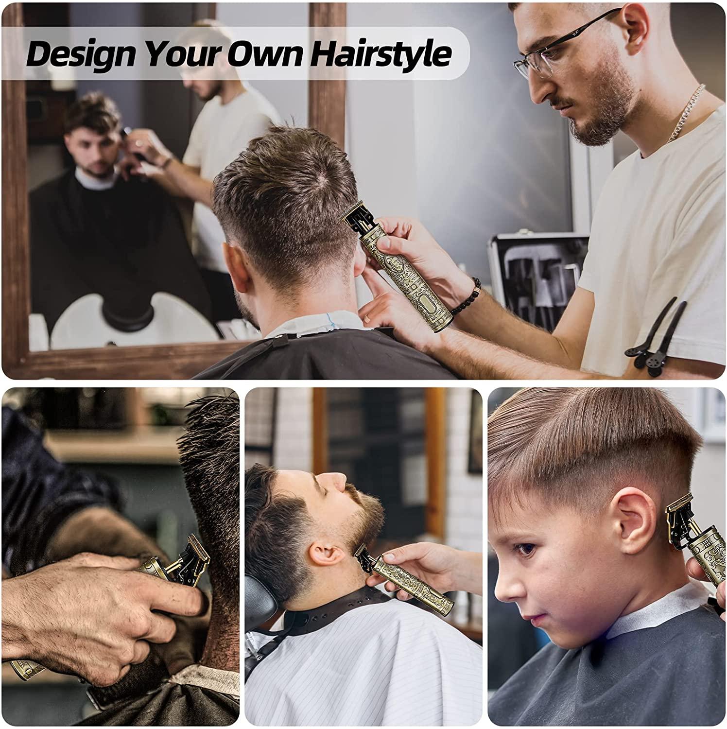 Professional Hair Clippers for Men,Electric Cordless T Blade Trimmers