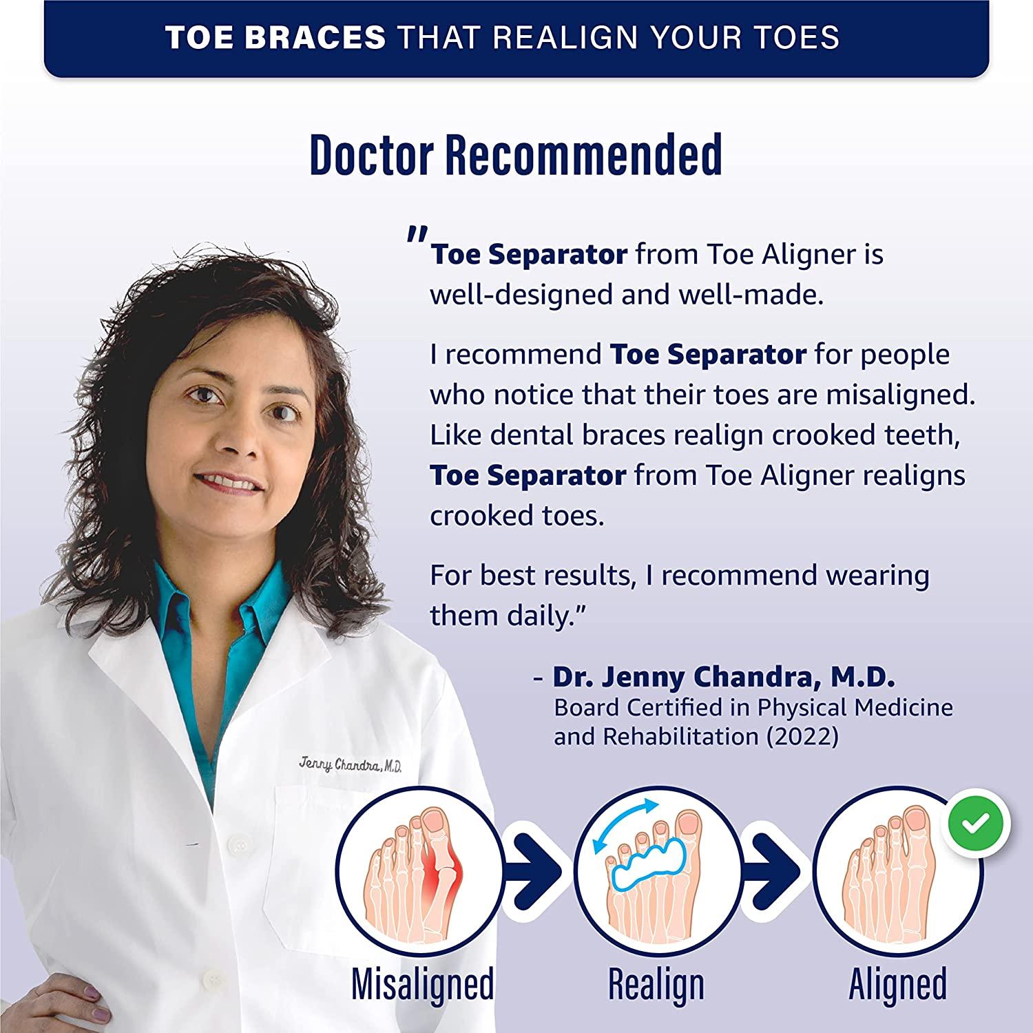 Toe Separator and Stretcher Highly Effective Toe Straightener for