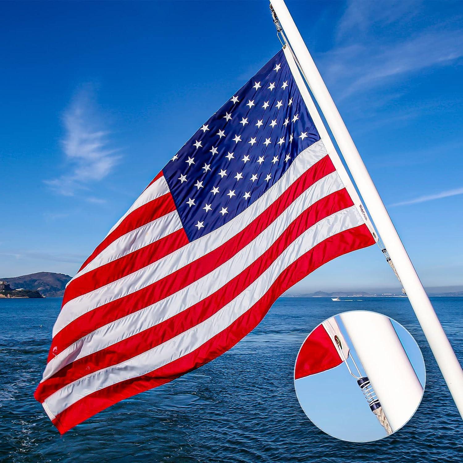 Moxweyeni Fishing Flag Clips Boat Flag Stainless Steel Marine Boat Flag