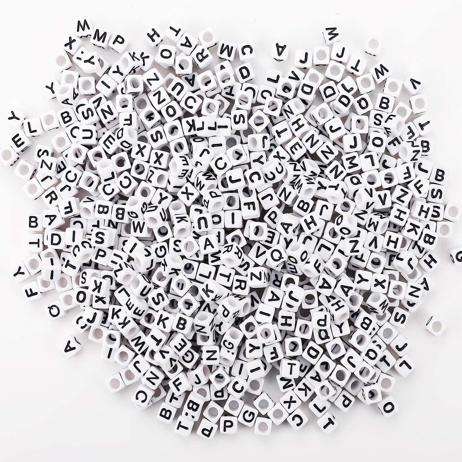 700PCS White Letter Beads Alphabet Beads for Jewelry Making DIY Necklace  Bracelet (6mm)