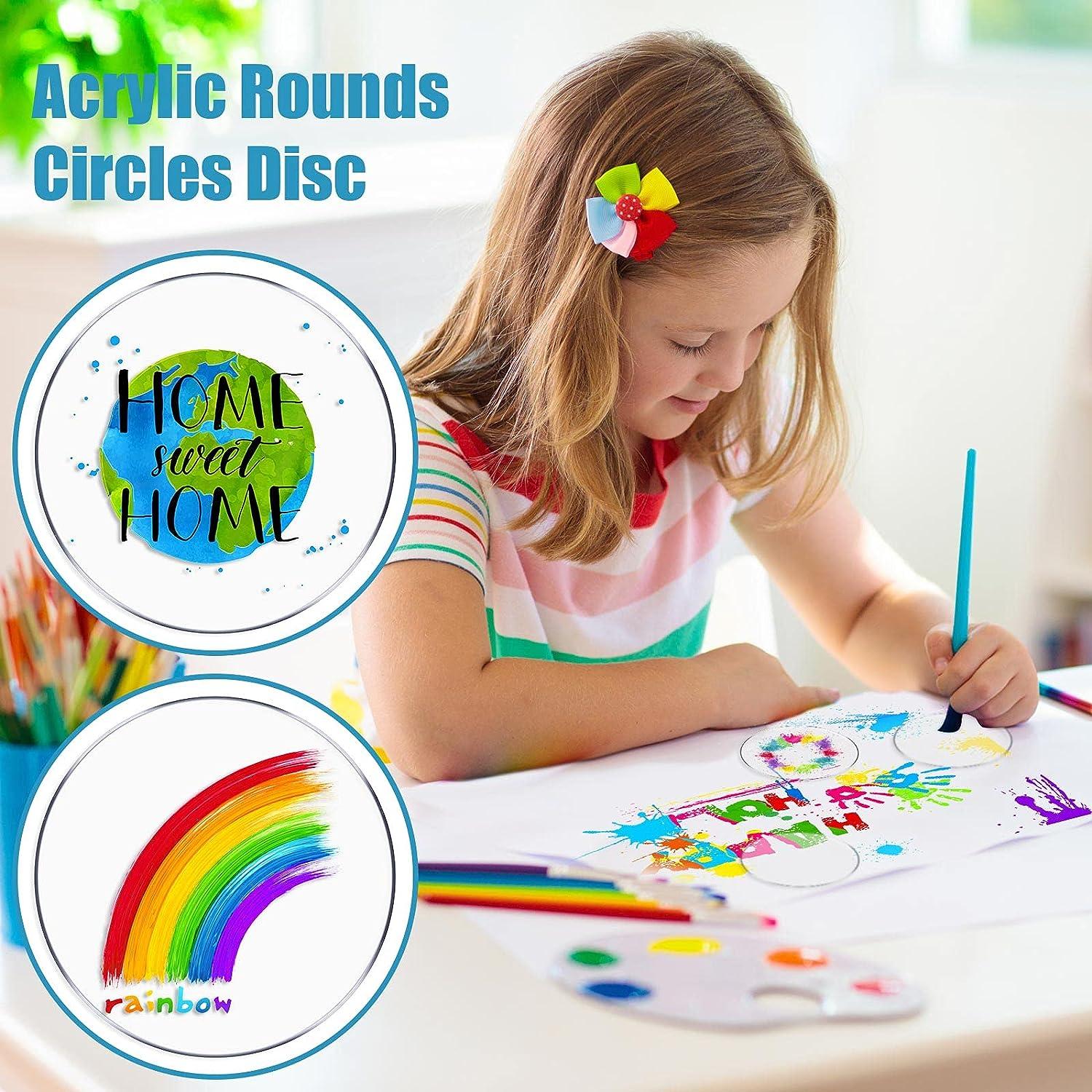 24 Pieces Acrylic Circle Discs Transparent Discs for Painting