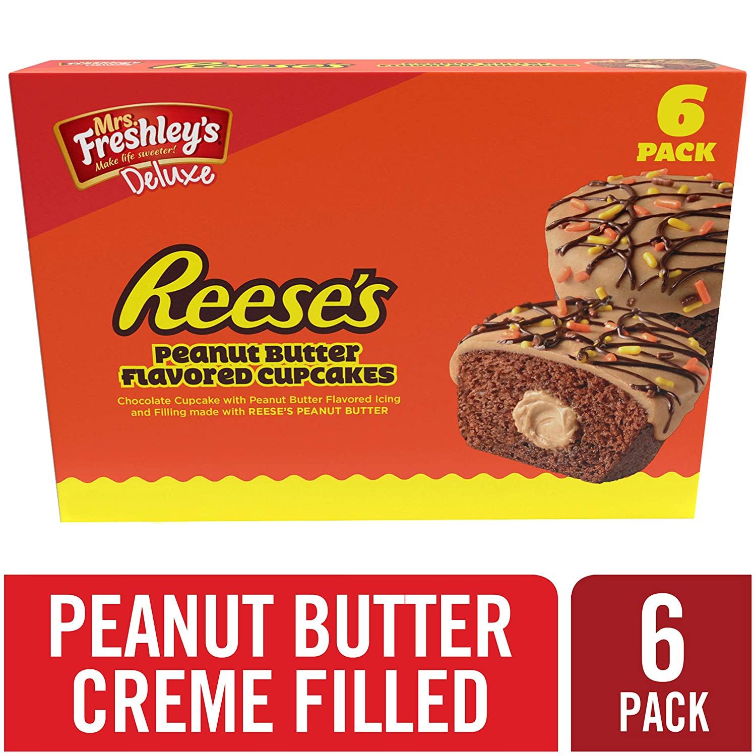 Mrs. Freshley's Deluxe Reese's Peanut Butter Flavored Cupcakes, 13oz