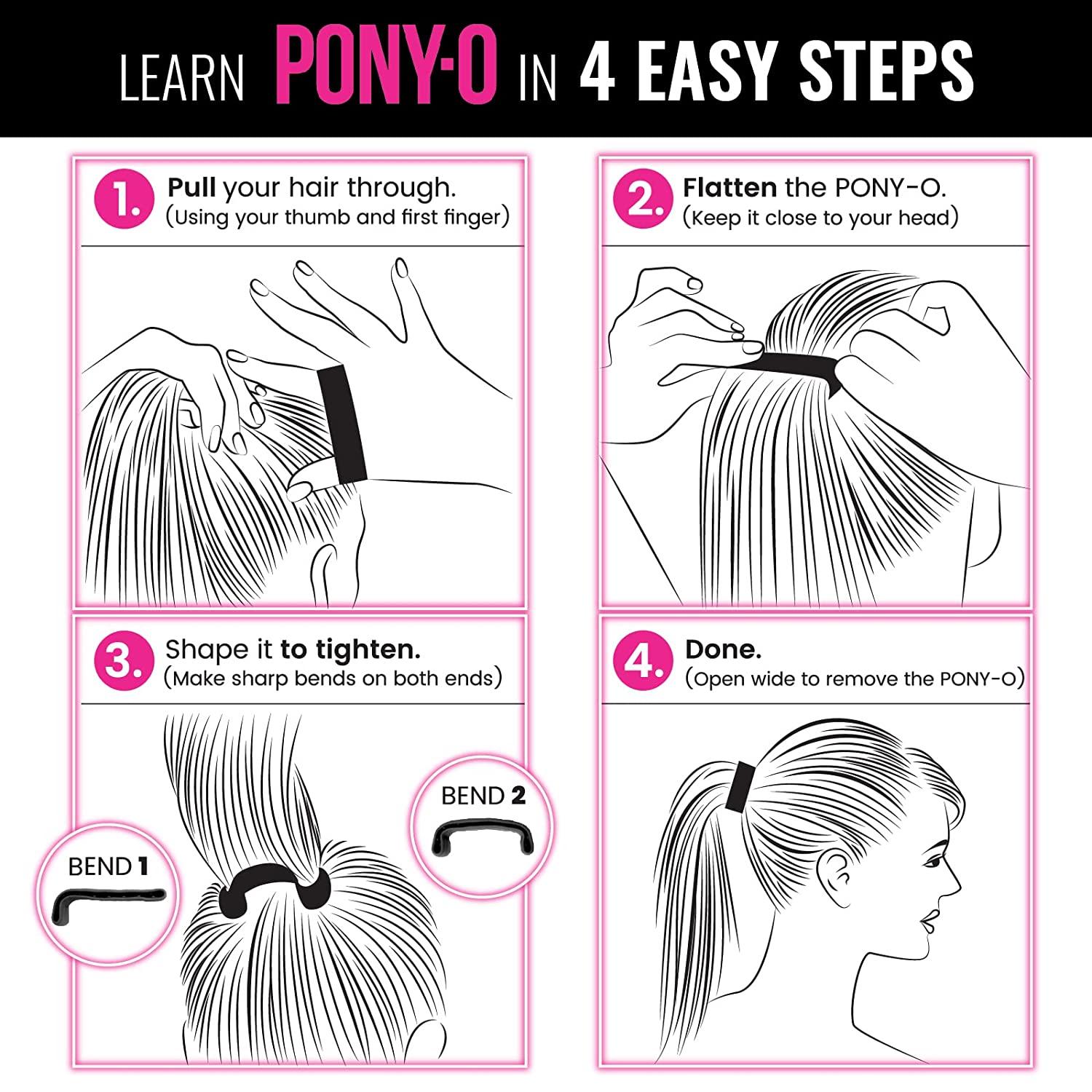 PONY-O 2 Pack Black and Dark Blonde Original Patented Hair
