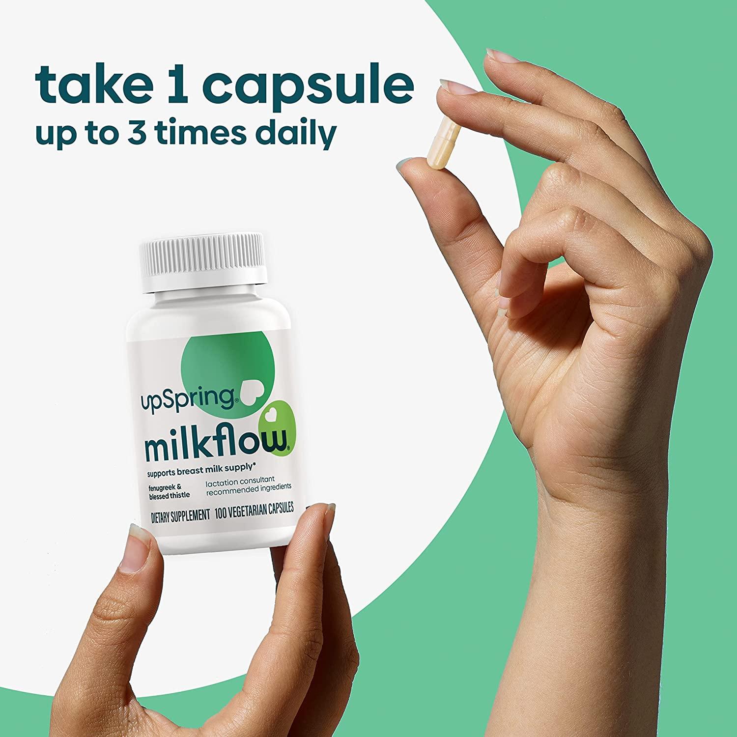 Upspring Milkflow Breastfeeding Supplement Capsules Fenugreek