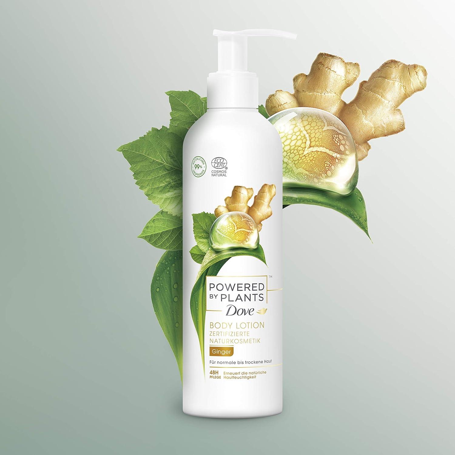 Dove Powered by Plants Natural Body Lotion - Ginger 250ml | Hydrating &  Plant-Based for Normal to Dry Skin