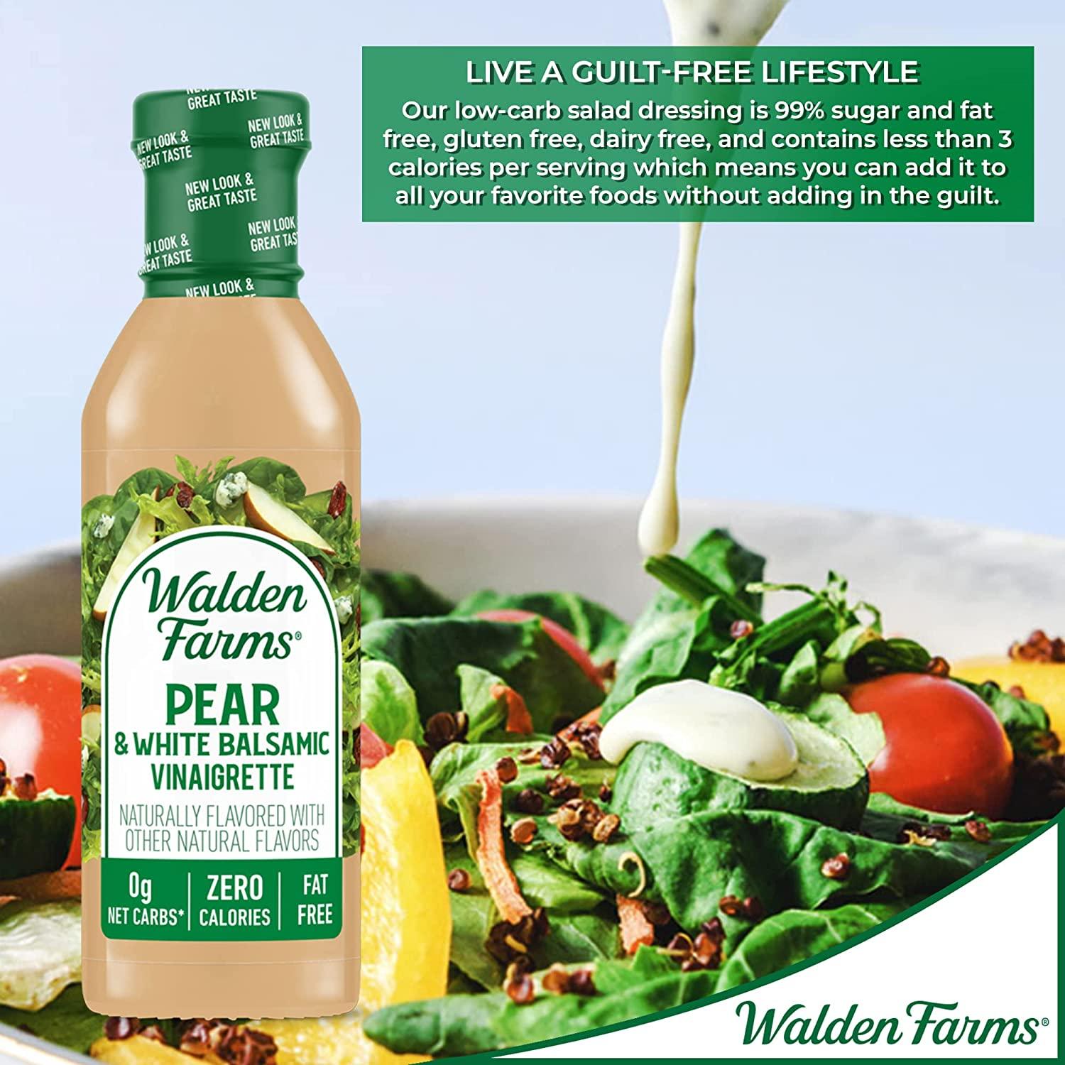Walden Farms Pear White Balsamic Vinaigrette Dressing 12 oz. Bottle