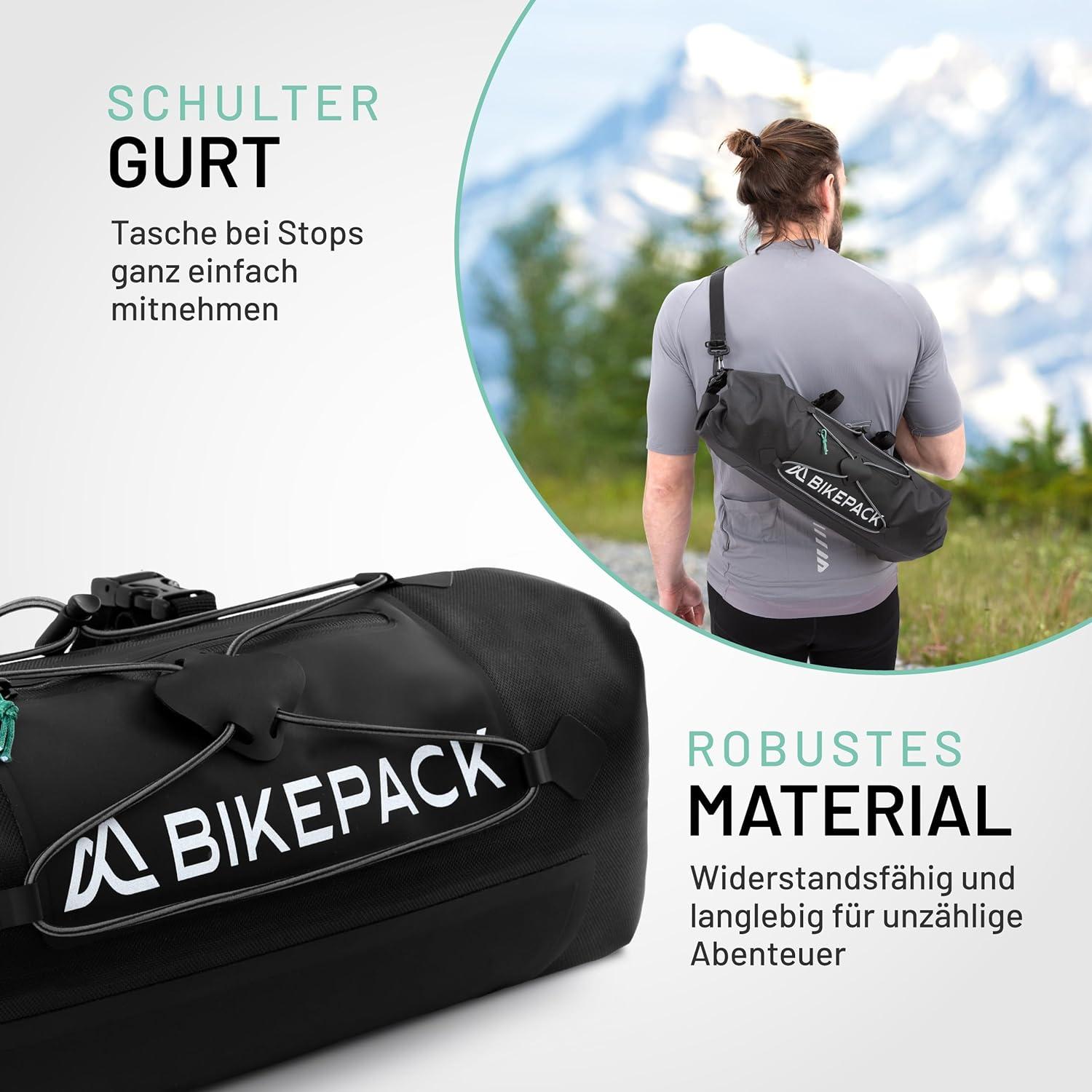 BIKEPACK Bikepacking Handlebar Bag - Gravel Bike Handlebar Bags - Bike Packing Accessories For Gravel Bike, Road Bike, MTB, E-Bike - Bicycle Gravel Bike Accessories Waterproof Bicycle Handlebar - View #9
