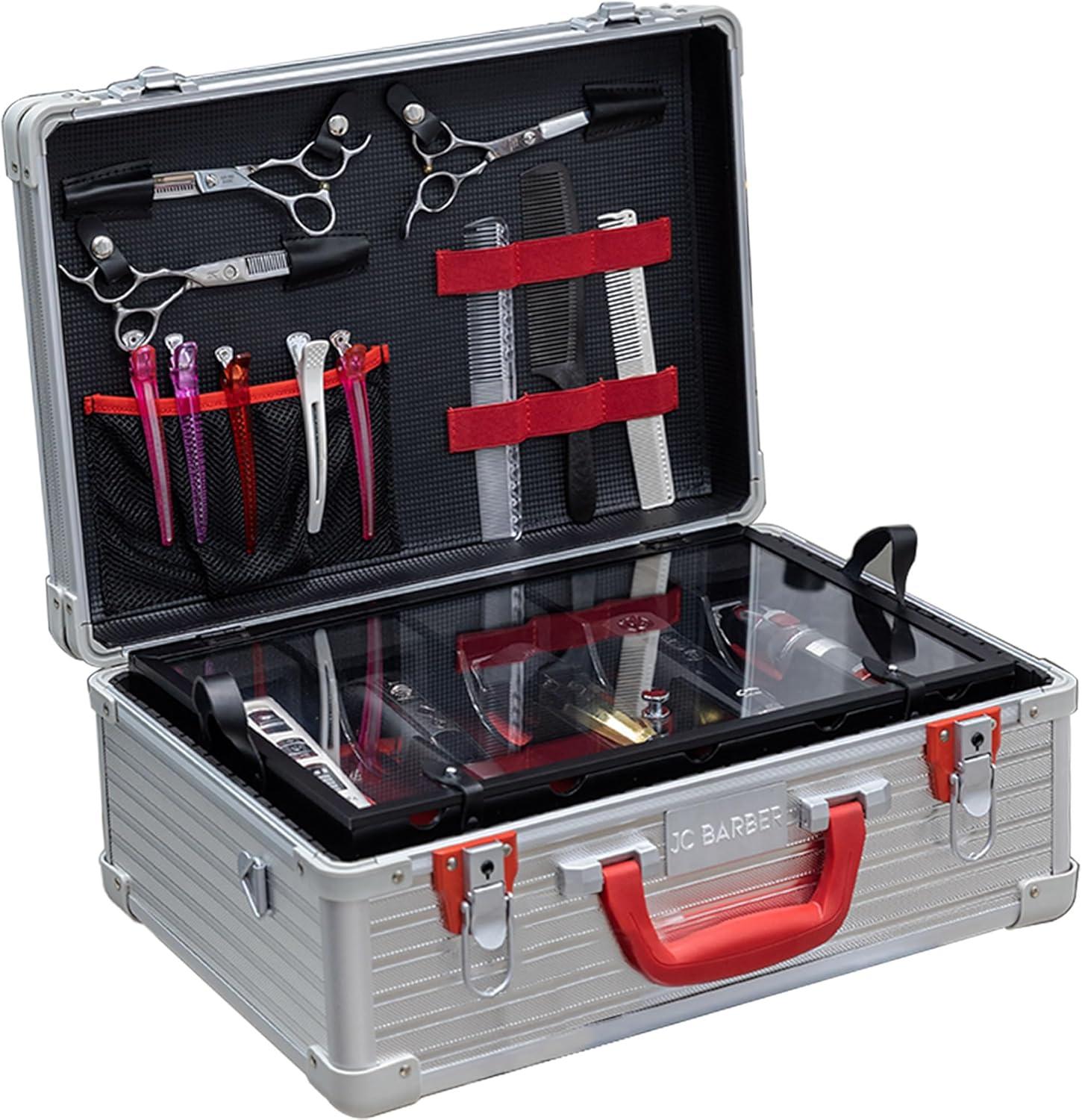 Barber Carrying Case, Haircutting Tools Bag Compact Wearproof Makeup Tool Organizer Portable Large Capacity for Scissors Combs Hair Clippers : Hedume Hair Clipper Case, Hairdressing Tools Storage