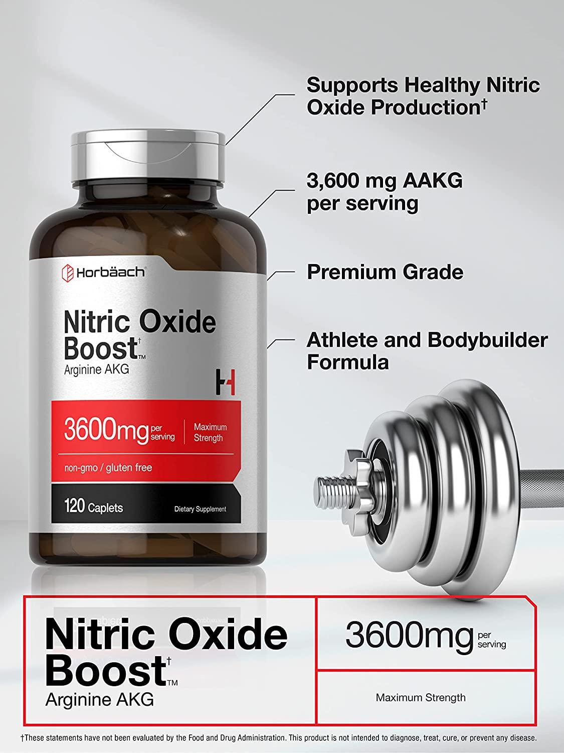 Nitric Oxide Booster 3600mg 120 Caplets Nitric Oxide Pills with