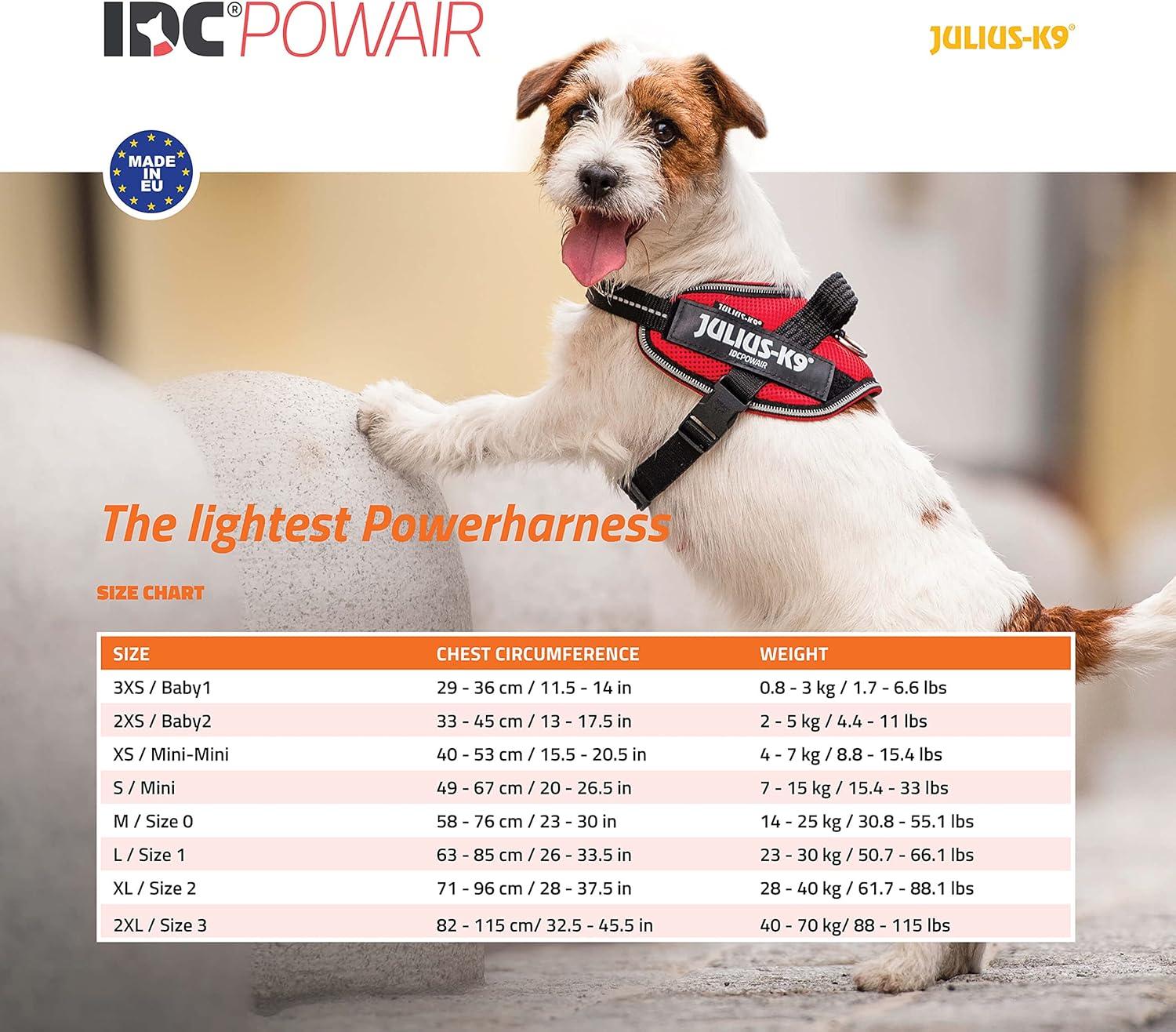 Julius-K9 IDC Powair Dog Harness Size XL/2 in Pink Durable