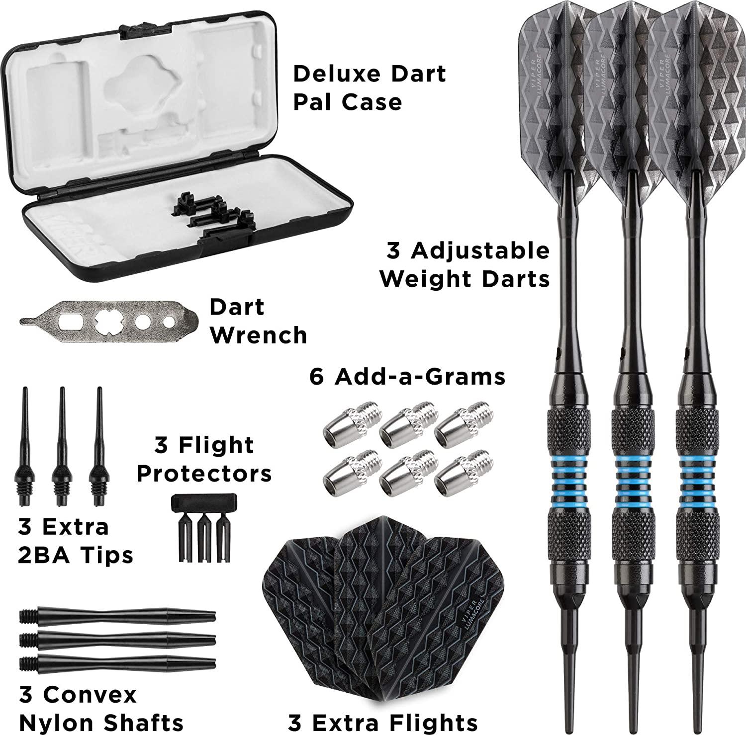 Viper Bobcat Adjustable Weight Soft Tip Darts with StorageTravel Case