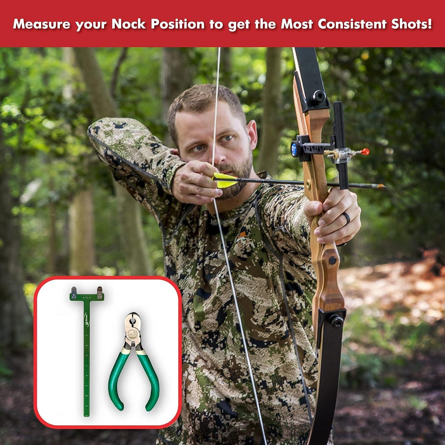 Bow String Nocking Points Set T Square Ruler with Plier for Recurve and
