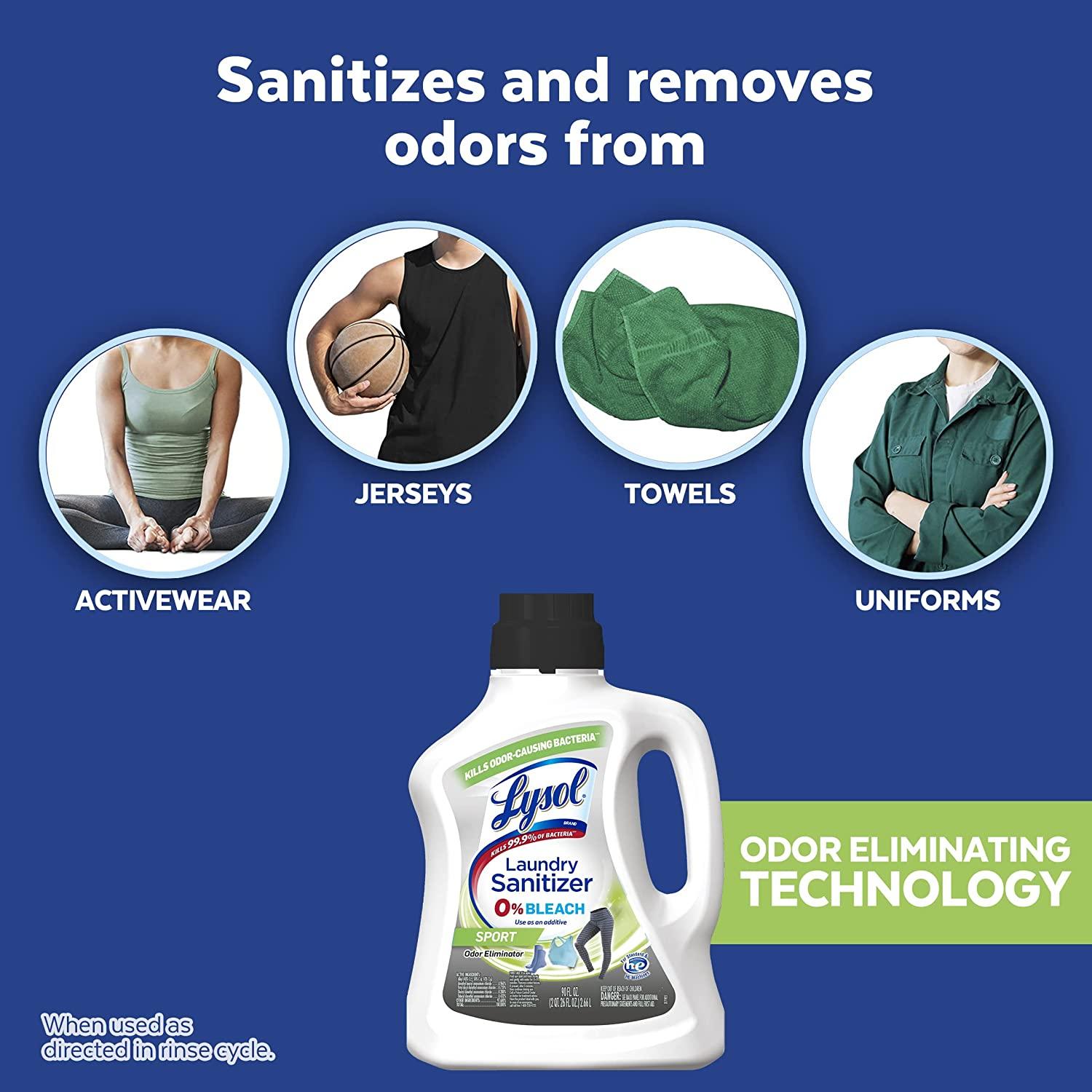 Lysol Sport Laundry Sanitizer 90oz Eliminates Odor Causing Bacteria
