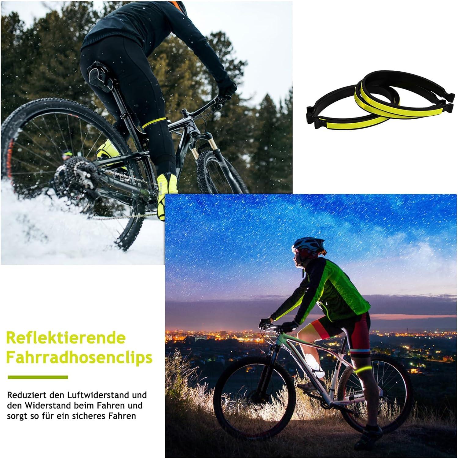 2 paar Broekklemmen - Broekklem voor op de Fiets - Reflecterende Fietsbroekclips - Verhoogde Zichtbaarheid - Verhoogd de Veiligheid - Maximaal 90 mm