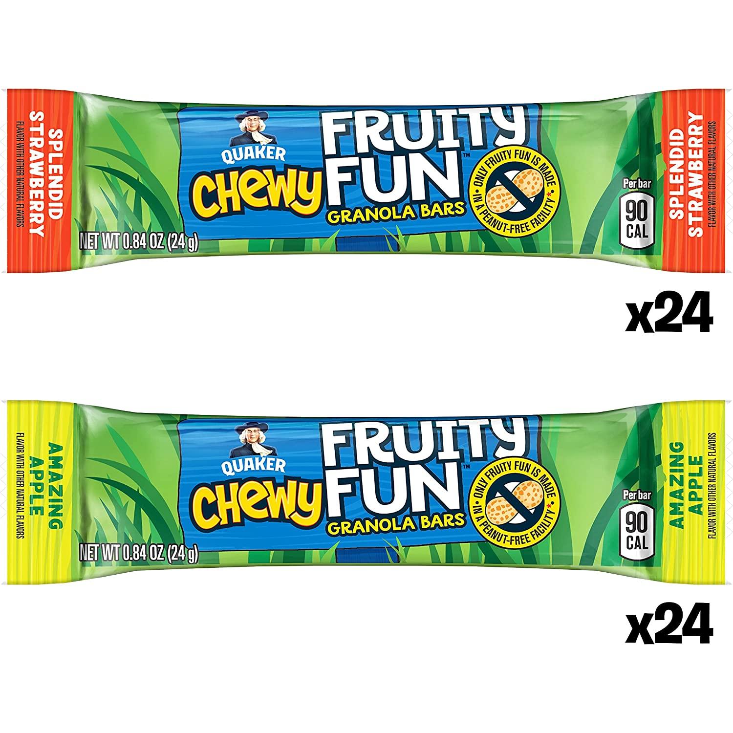 Quaker Chewy Fruity Fun Granola Bars, 2 Flavor Variety Pack, Peanut