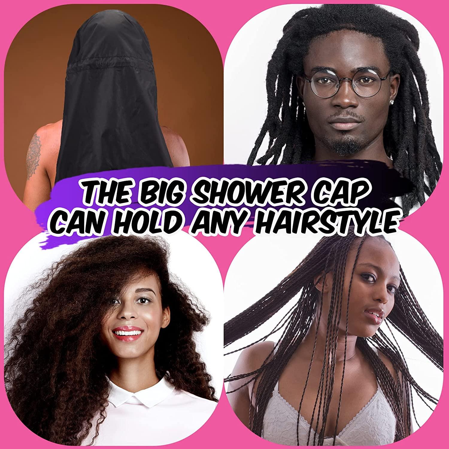 SATINIOR Braid Shower Cap Large Jumbo for Adjustable and Foldable with