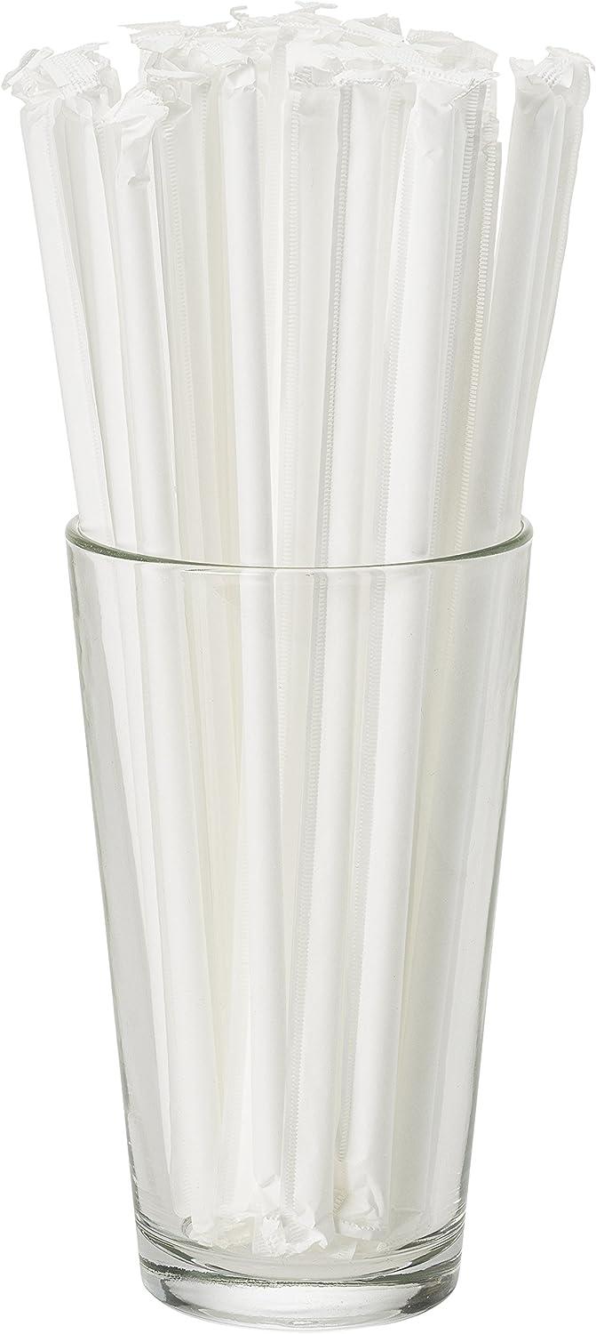 DuraHome Clear Plastic Straws Individually Wrapped 1000 Pack - 8 inch  Drinking Straw, BPA Free - Restaurant Style Disposable Straws 0.24 Wide,  Bulk