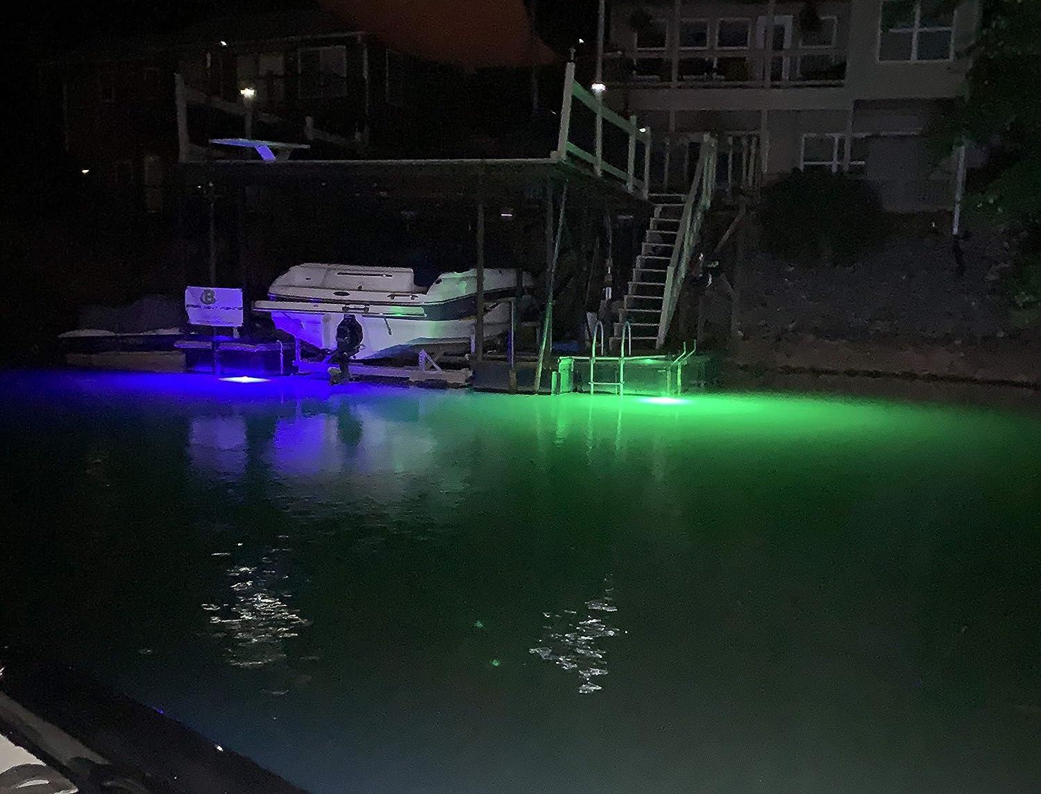 Black Night Fishing Underwater Fishing Light 15,000 LUMENS Green