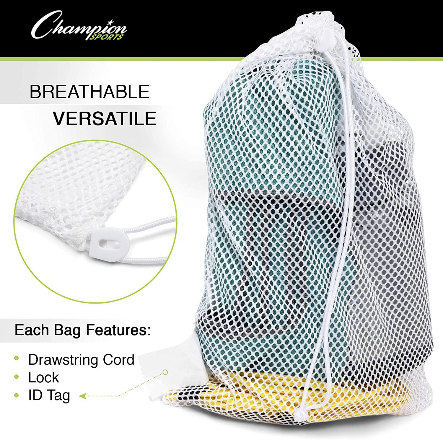 Champion Sports Mesh Equipment Bag 12x18 Black Durable and Lightweight