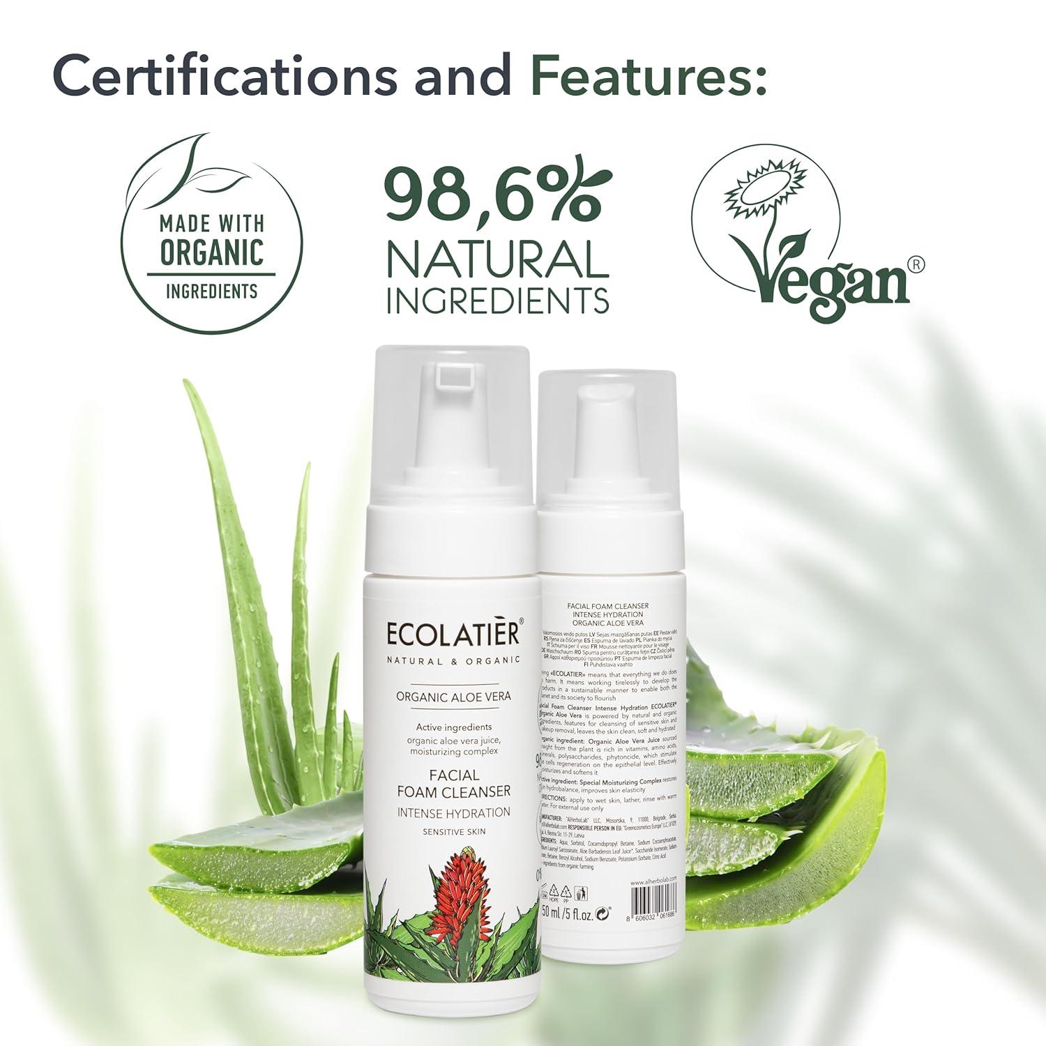 Organic Aloe Vera Facial Foam Cleanser 98.6% Natural Vegan & Hydrating for  Sensitive Skin | Intense Hydration Face Wash (5.1 Fl Oz | Buy Now with  Express International Delivery | GoSupps.com