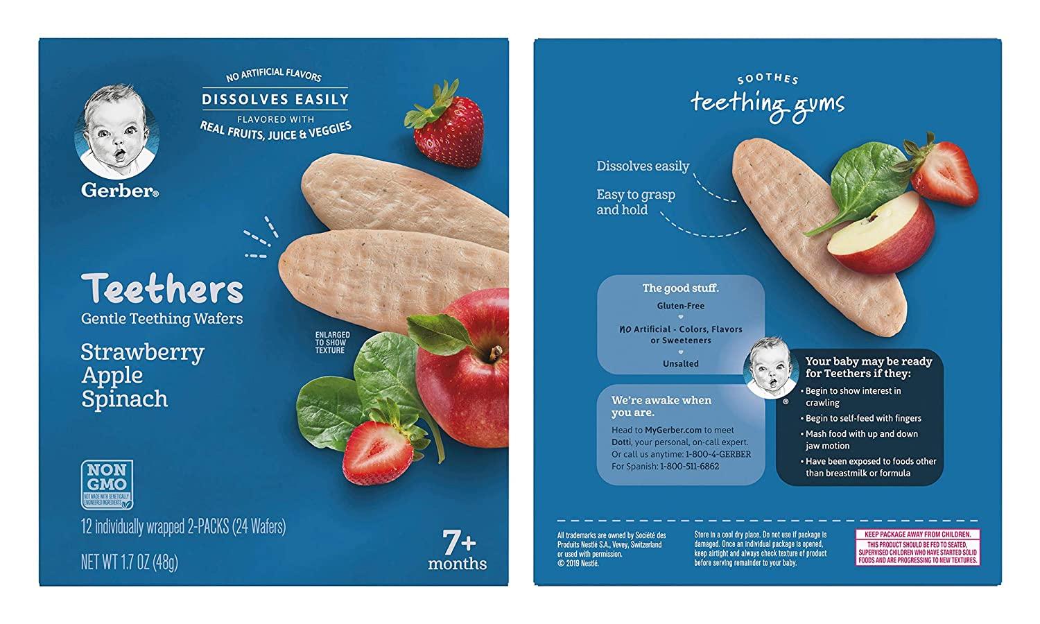 Gerber Teethers Gentle Teething Wafers Variety Pack Banana Peach