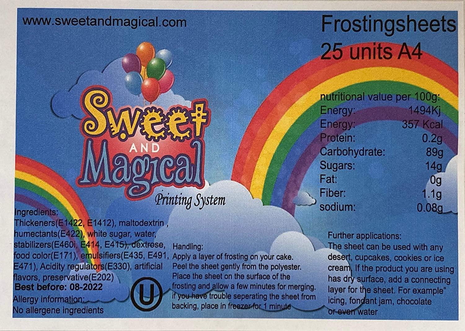 Sweet & Magical Frosting Sheets 24 Pack, 8.5 x 10.5 Printable Sugar