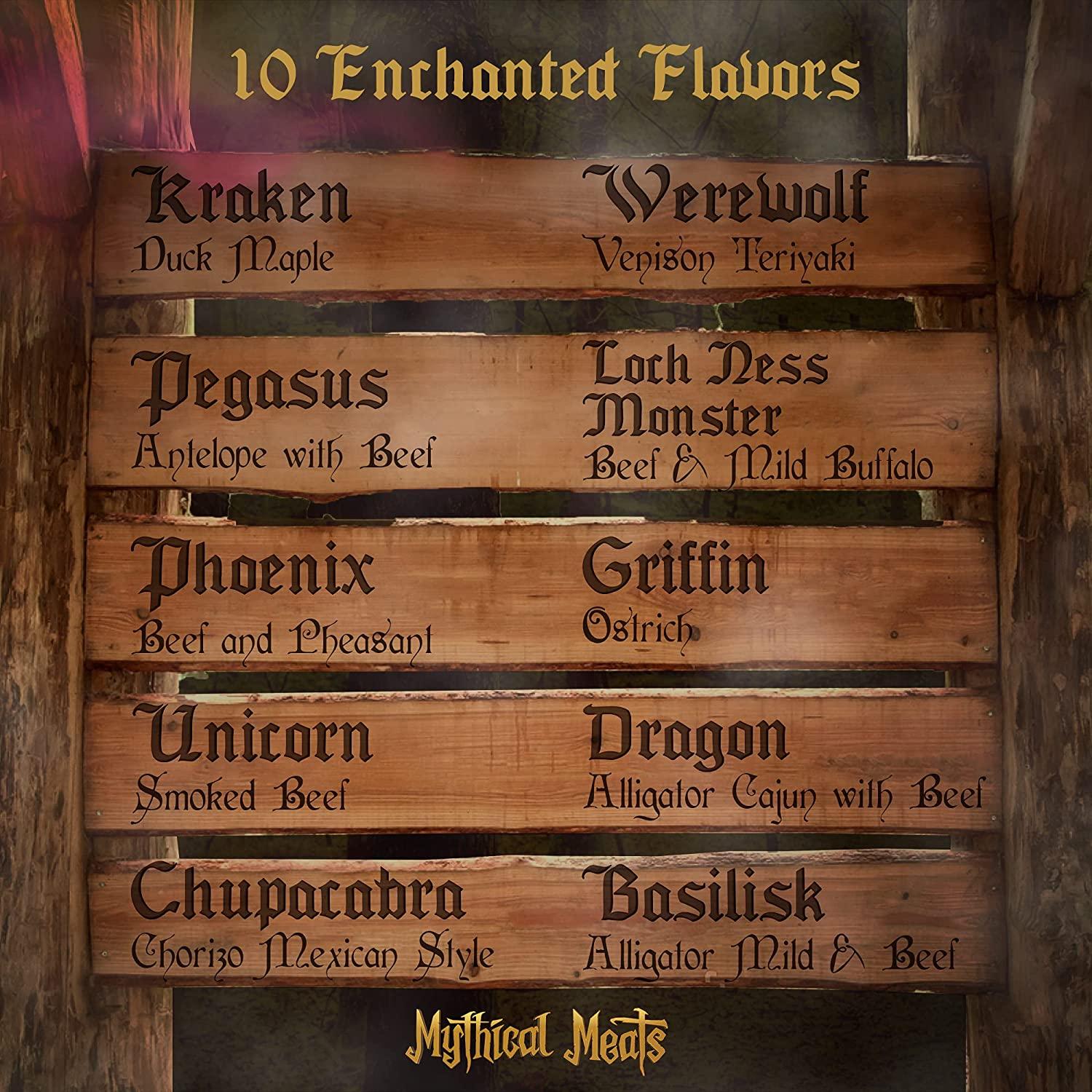 Mythical Meats Original Exotic Flavor Sampler Pack 10 Exotic Game and