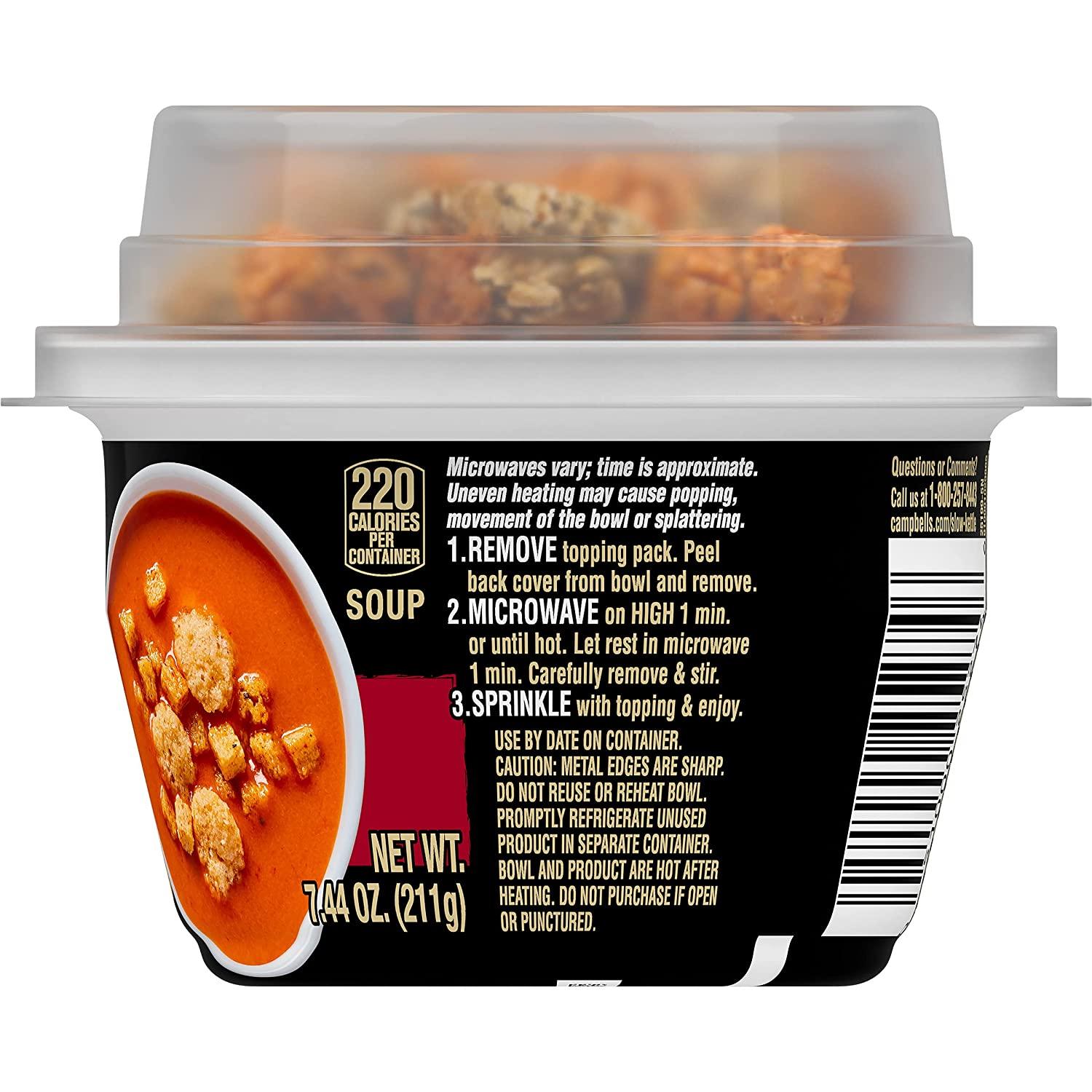 Campbell's Slow Kettle Style Creamy Tomato Soup With A Crunch, 7 Ounce