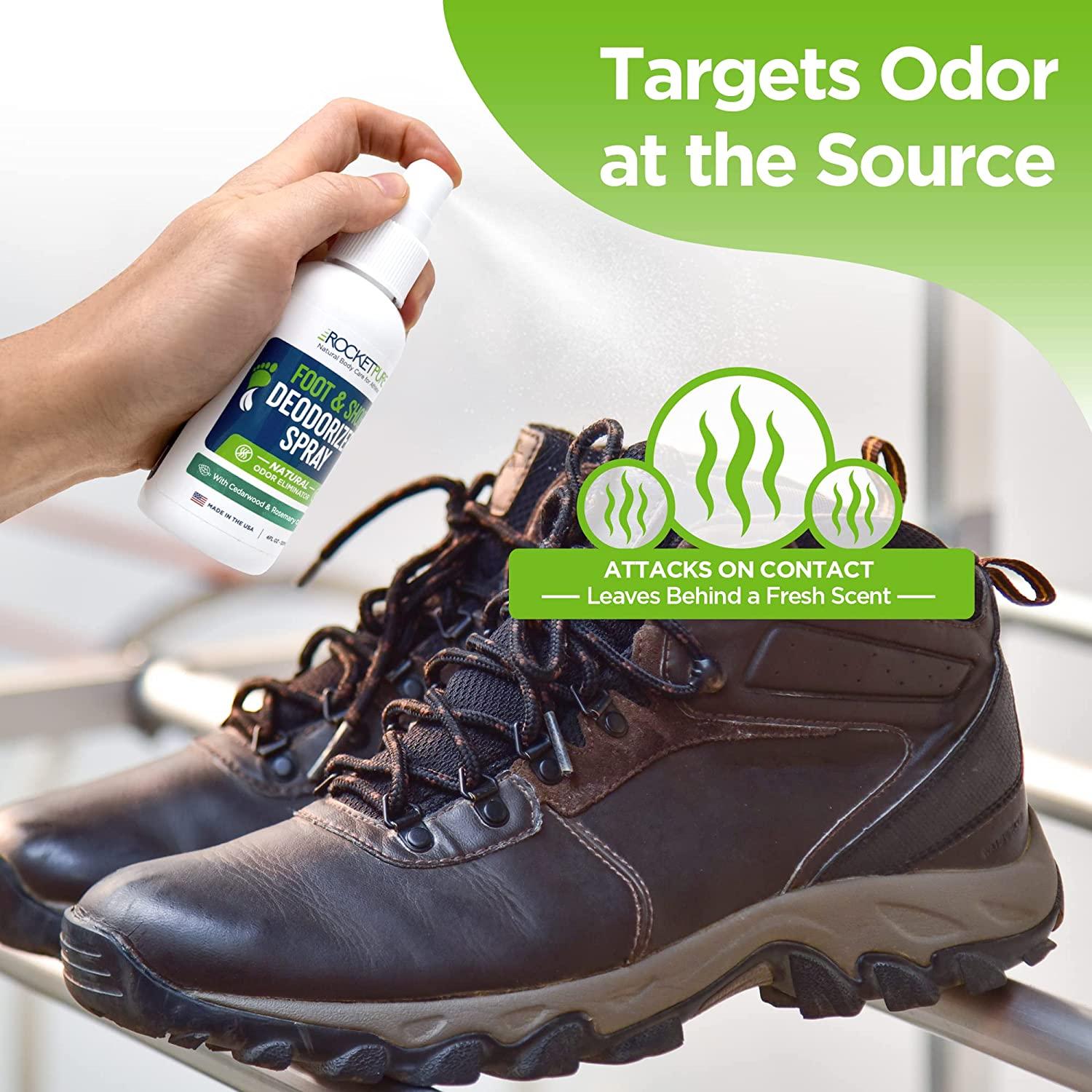 Rocket Pure Natural Shoe Deodorizer Spray and Foot Spray Shoe Odor