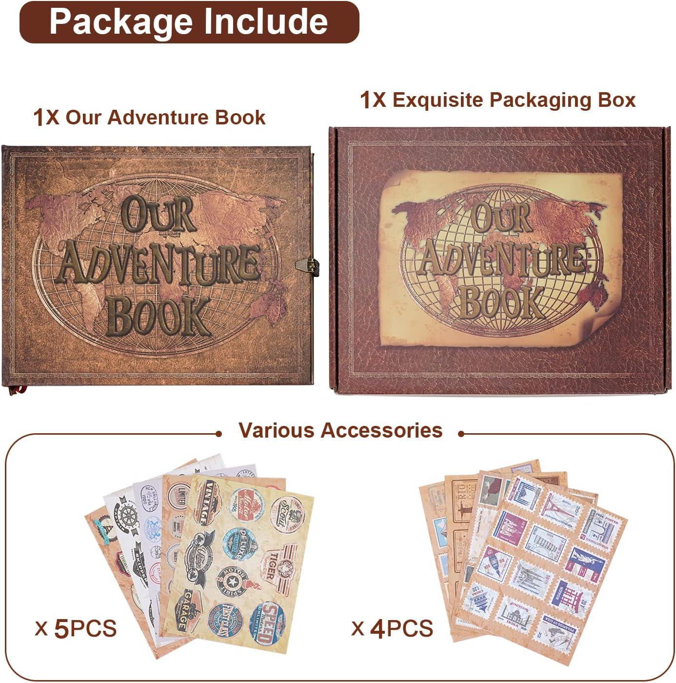 My Adventure Book Scrapbook, DIY Up Scrapbook, Kids Adventure Photo Album,  80 Pages, 11.6 x 7.5 inches