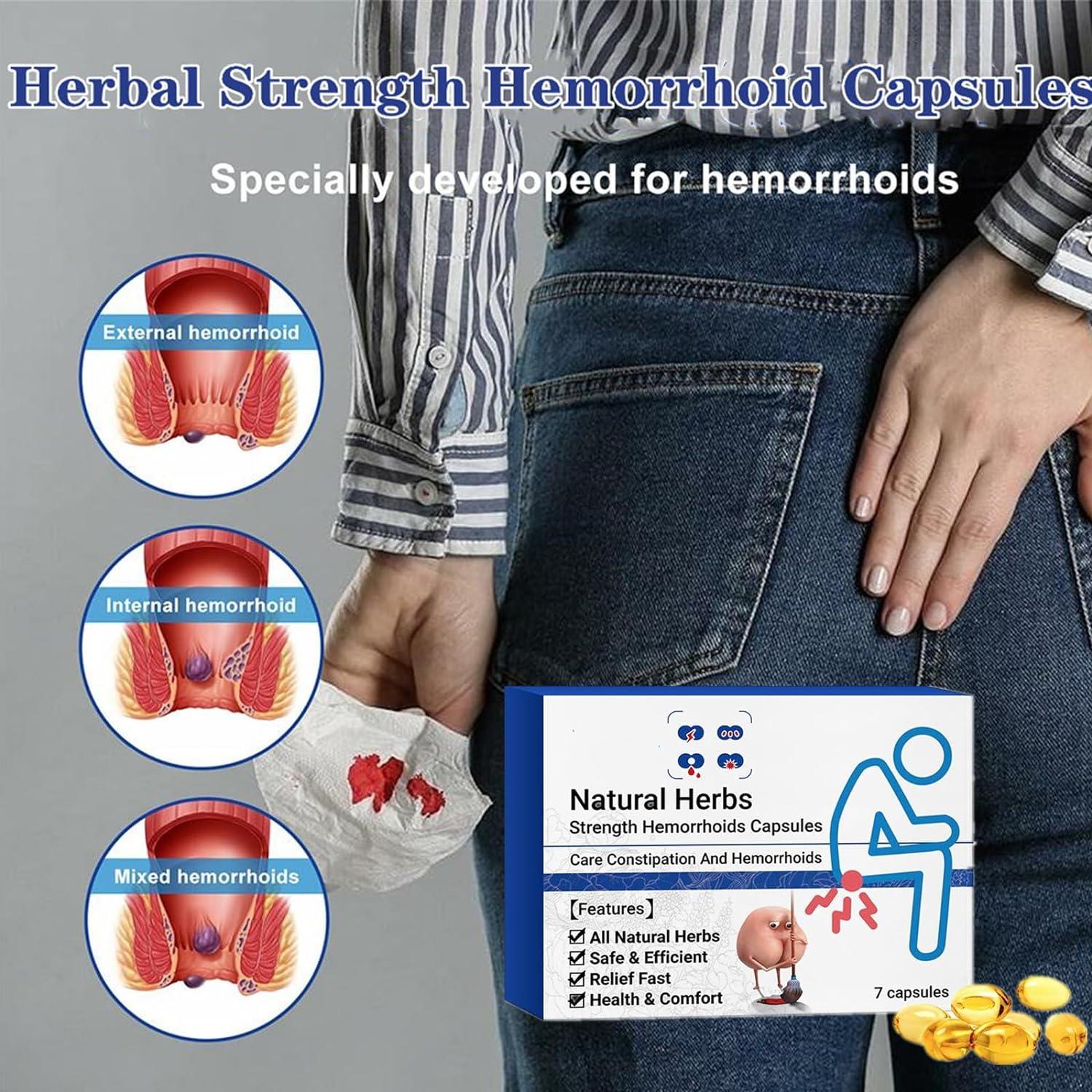 Sydry Heca Natural Herbal Strength Hemorrhoid Capsules Natural Herbal  Strength Hemorrhoid Capsules Natural Hemorrhoid Relief Capsules (1 PCS)